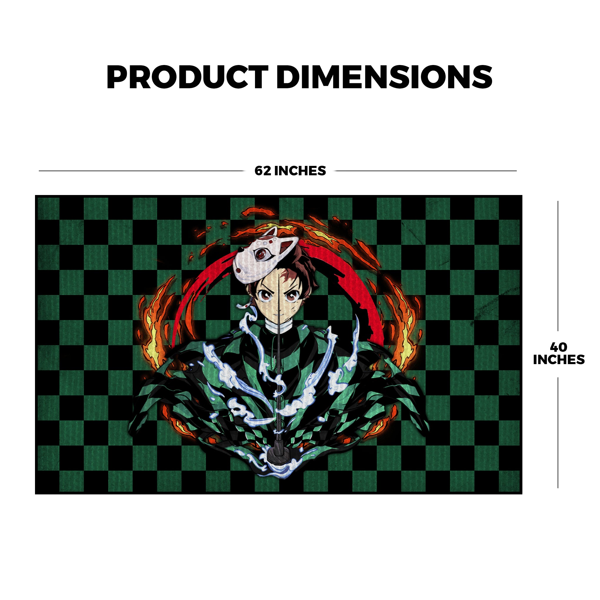 Kimetsu no Yaiba_ Demon Slayer inspired Gaming Rug - 62x40 inches