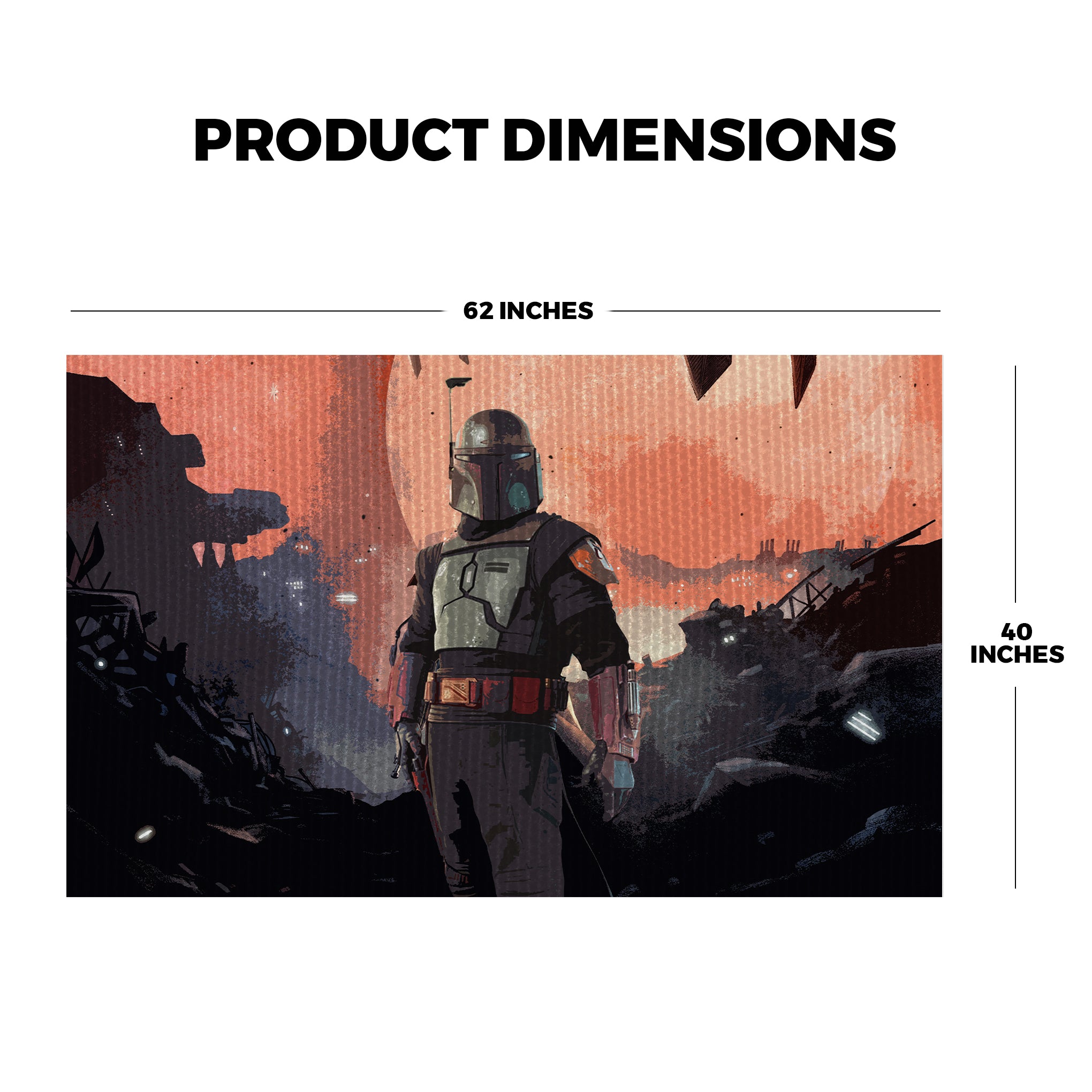 Boba Fett - End of new beginning inspired Gaming Rug - 62x40 inches