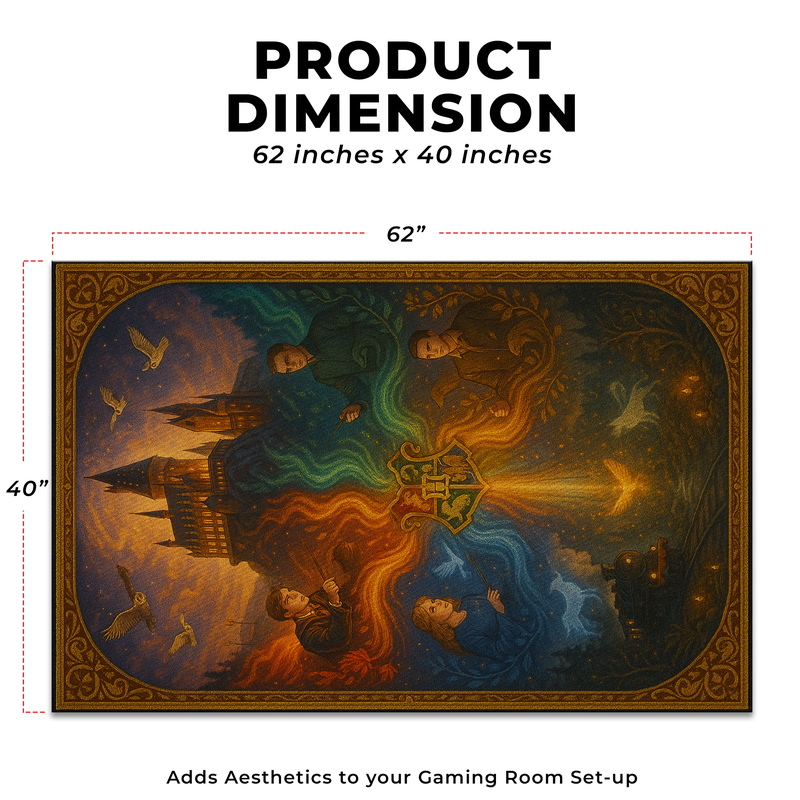 Harry Potter Hogwarts Inspired Decor Rug- 62x40 inches