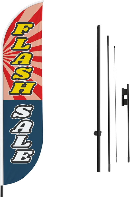 Flash Sale Feather Flag / Swooper Flag Pole Set + Feather Flag