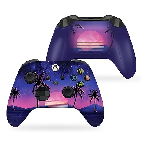 Vaporwave Grid Xbox Series X Controller Front and Back Print