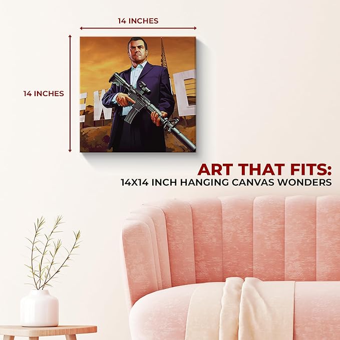 Grand Theft Auto Wall Canvas Set of 1 Set of 1 - 14x14