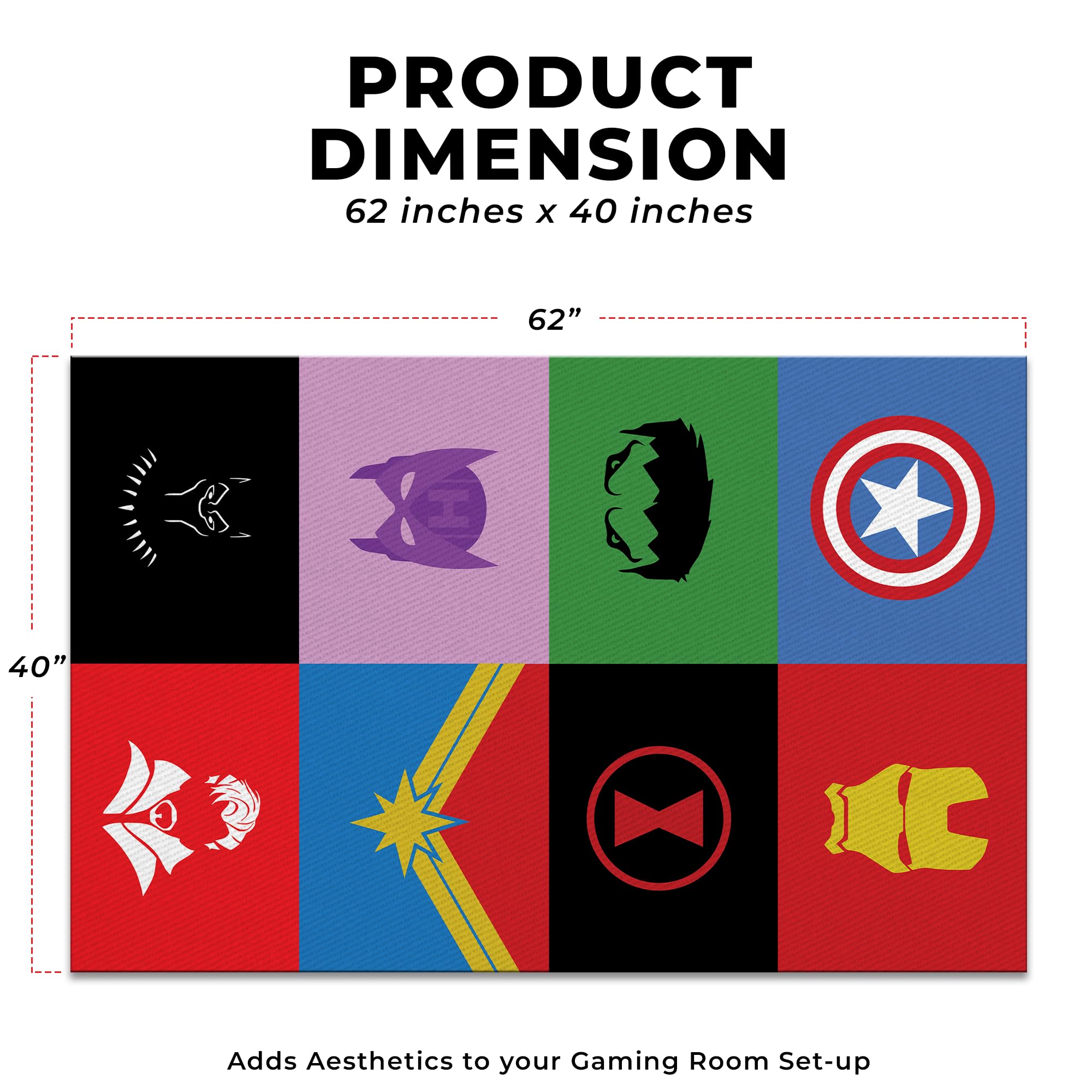 Avengers Masks & Simbols Decor Rug- 62x40 inches