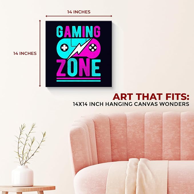 Gaming Zone Wall Canvas Set of 1 Set of 1 - 14x14