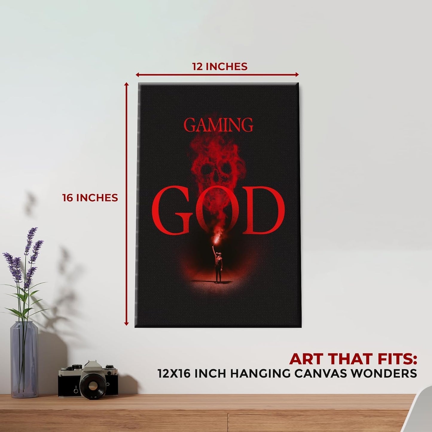 Gaming God Wall Canvas Set of 1 Set of 1 - 12x16