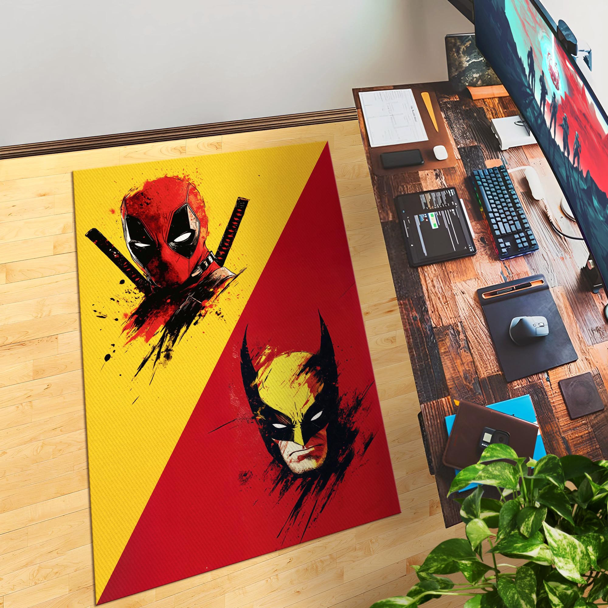 Deadpool & Wolverine Decor Rug- 62x40 inches