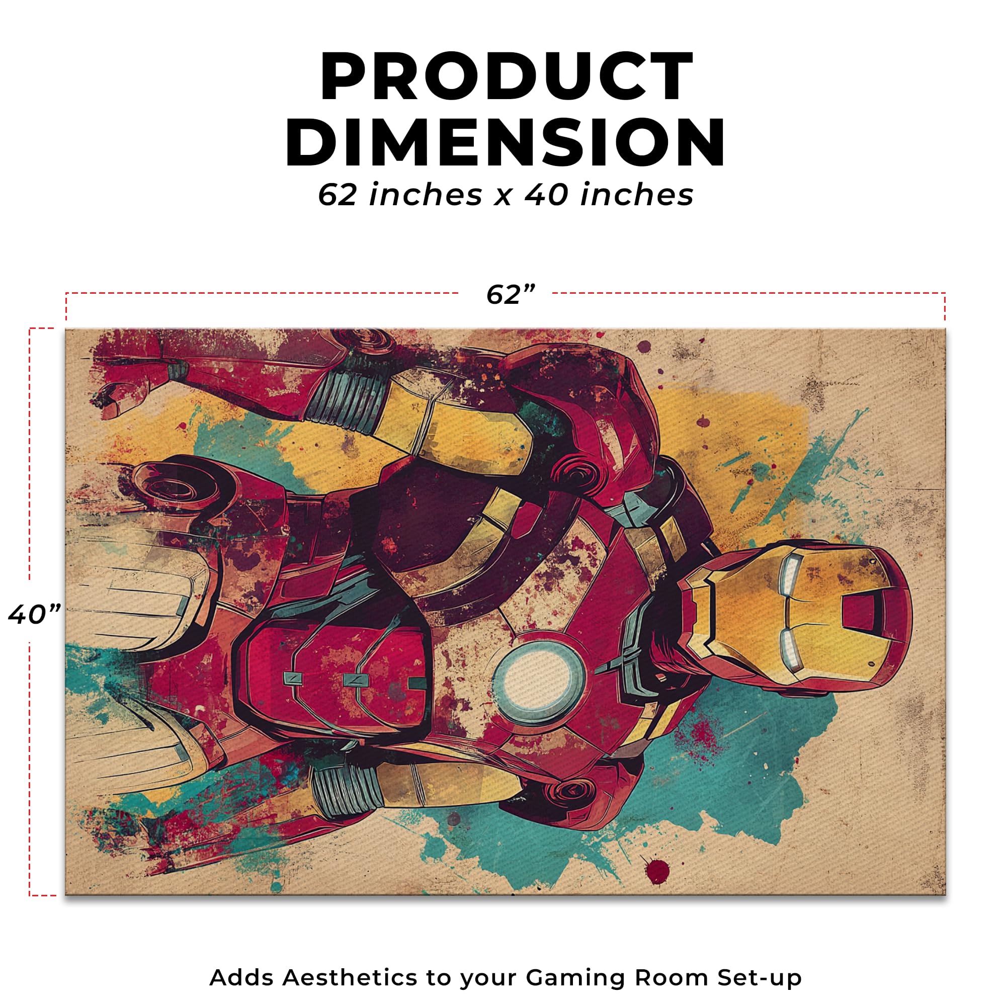 Iron-Man Inspired Decor Rug- 62x40 inches