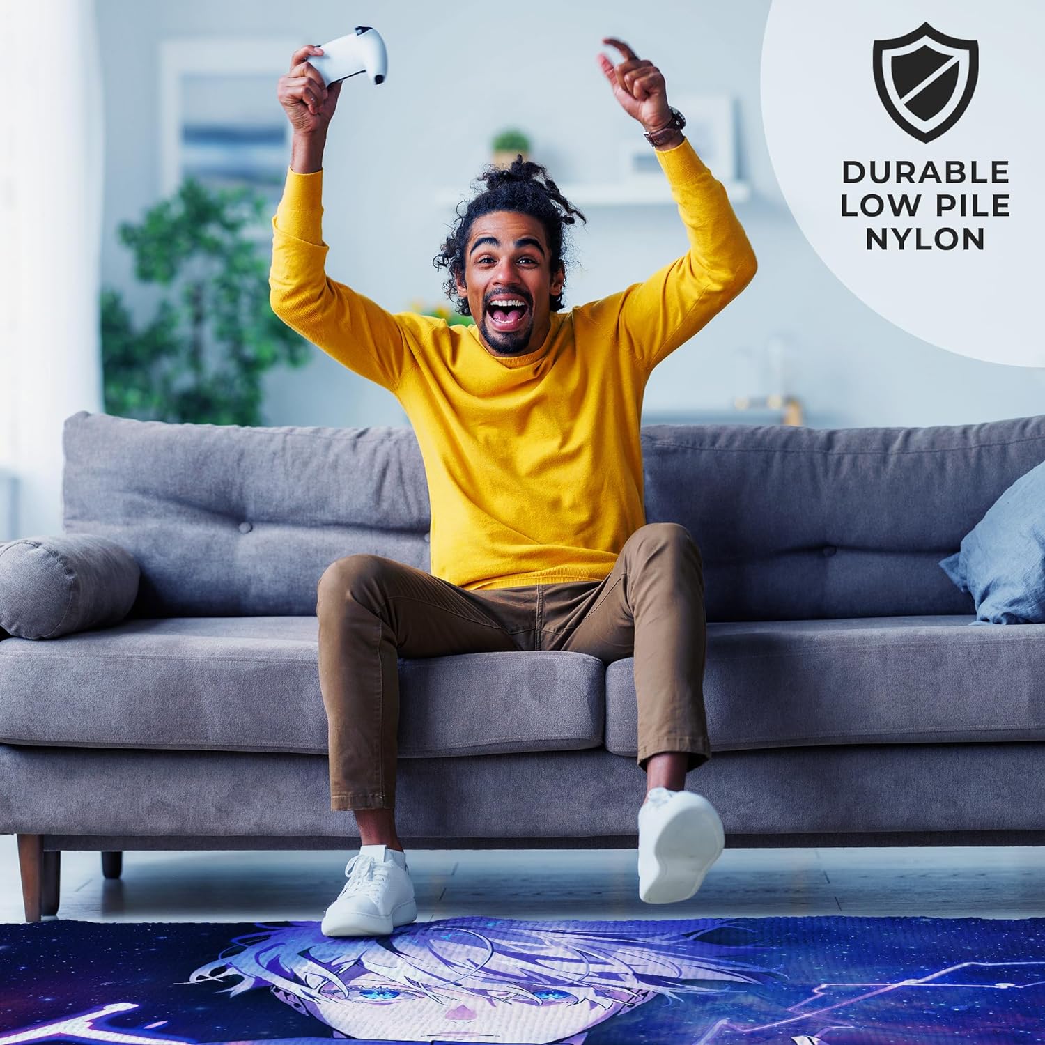 Satoru Gojo Design Gaming Rug - 62x40 inches, Anime-inspired decor, Premium Quality