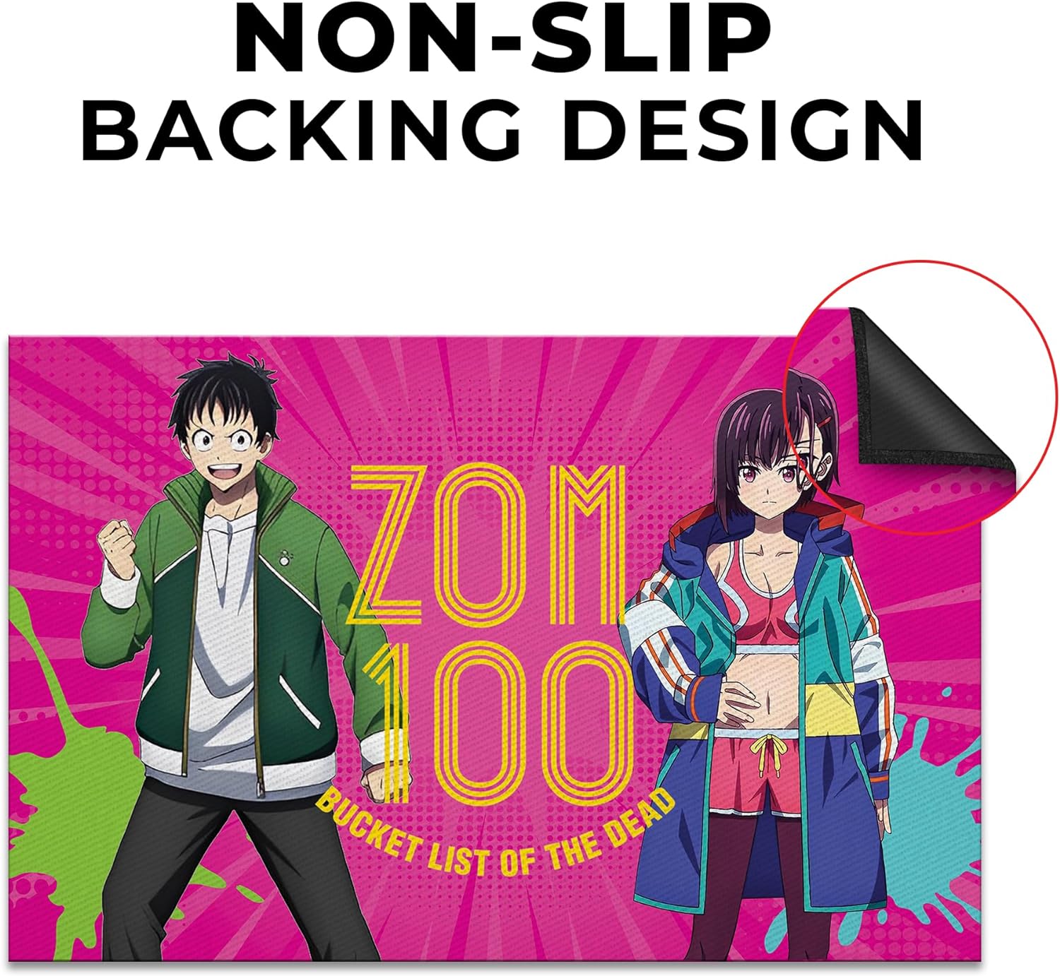 Zoom 100 Gaming Rug - 62x40 inches, Playful Design, Durable Construction