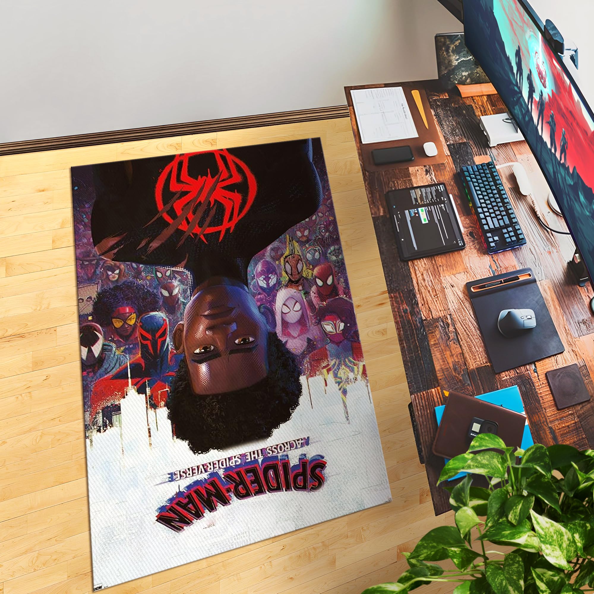 Spider-Man Across The Spider-Verse Decor Rug- 62x40 inches