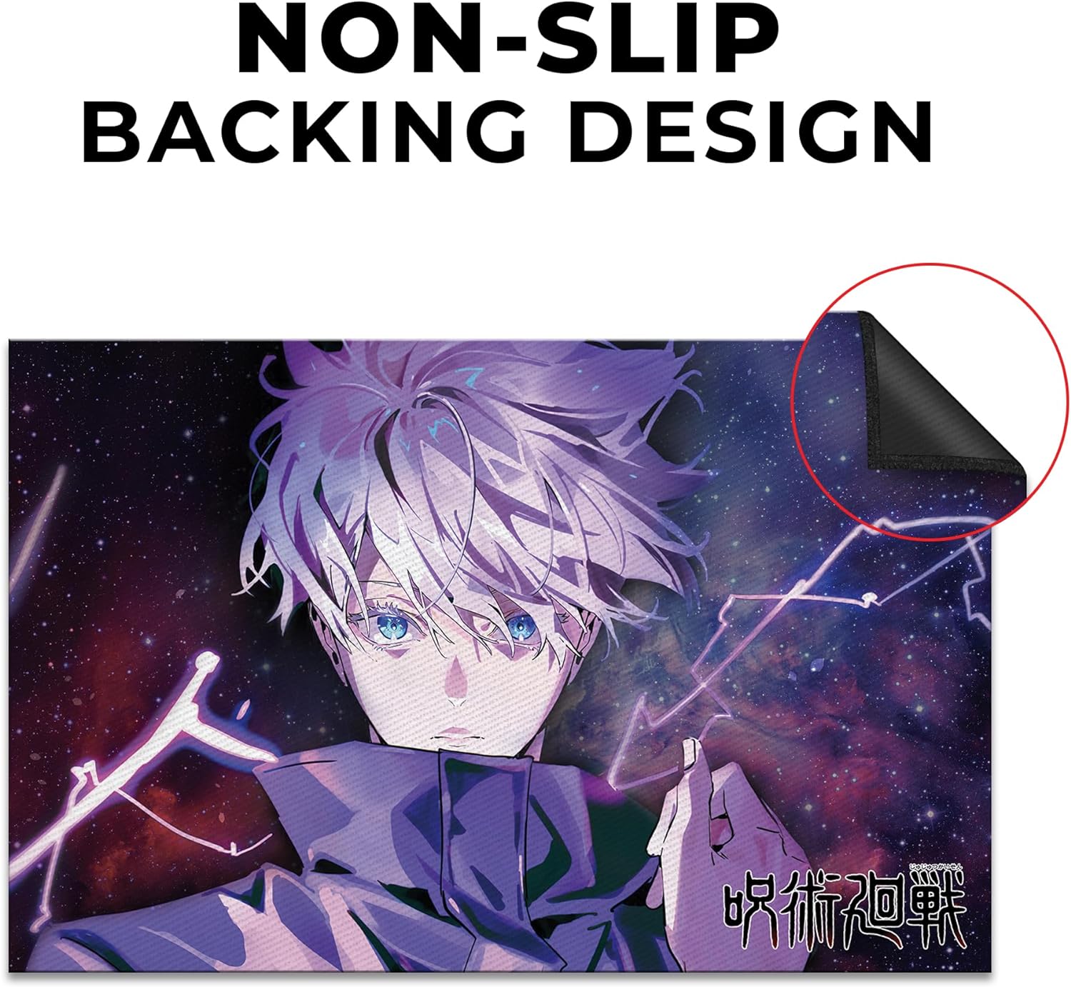 Satoru Gojo Design Gaming Rug - 62x40 inches, Anime-inspired decor, Premium Quality