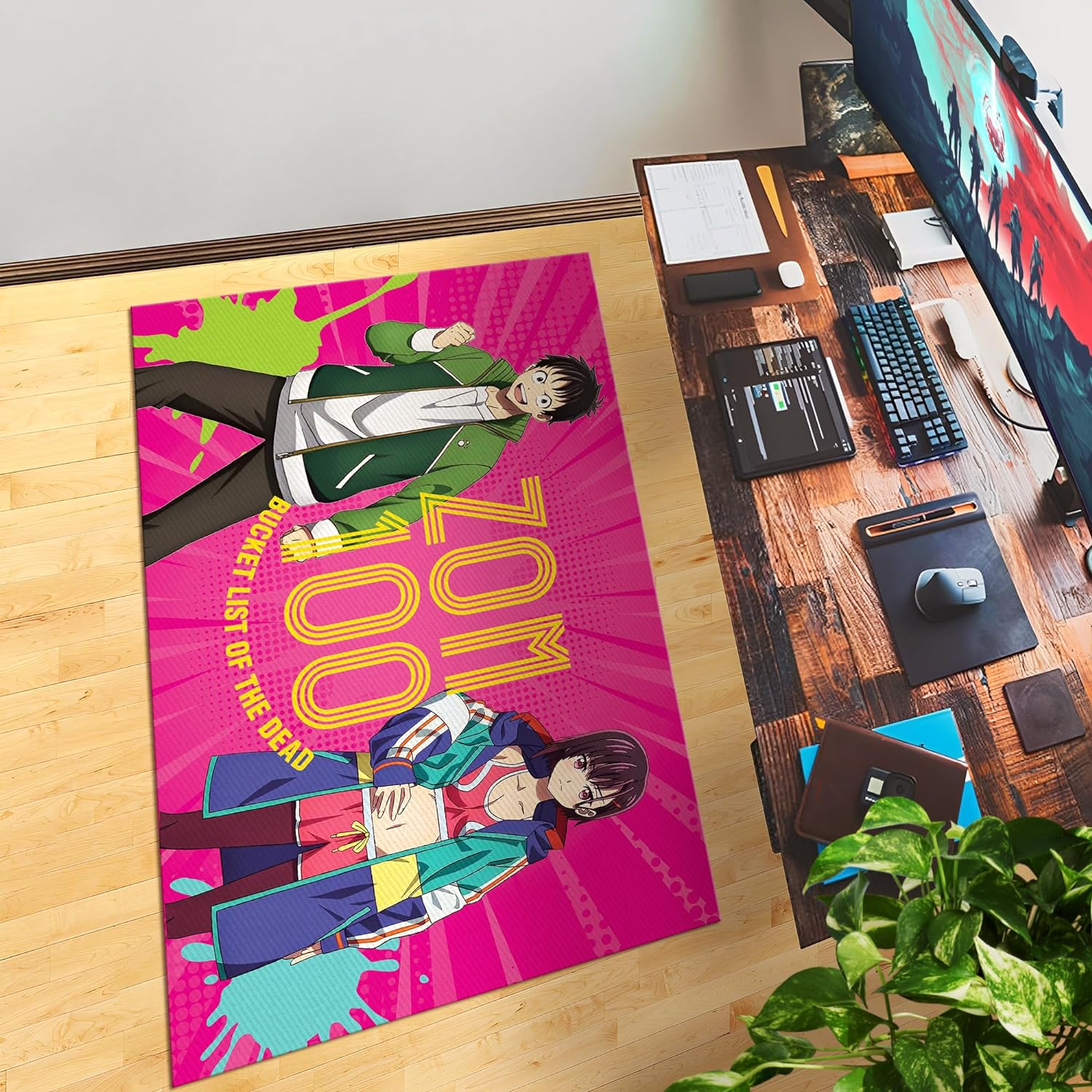 Zoom 100 Gaming Rug - 62x40 inches, Playful Design, Durable Construction