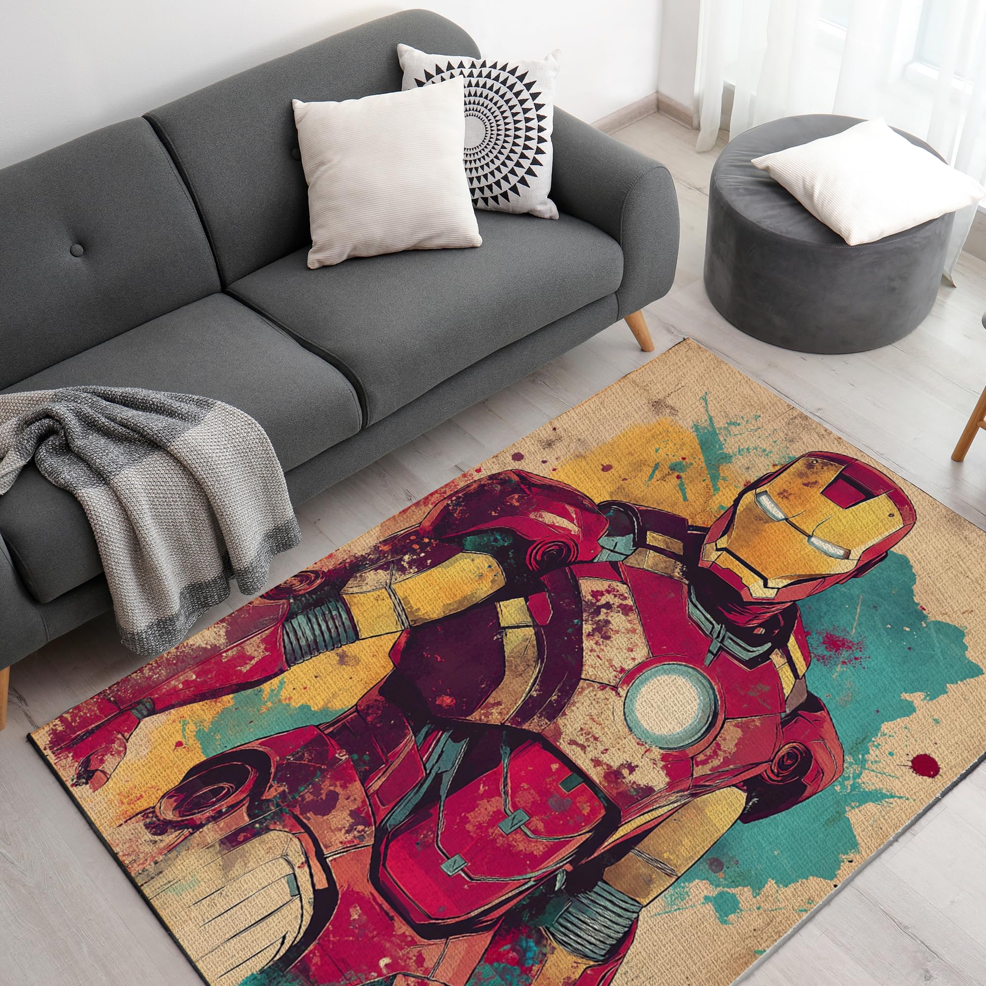 Iron-Man Inspired Decor Rug- 62x40 inches