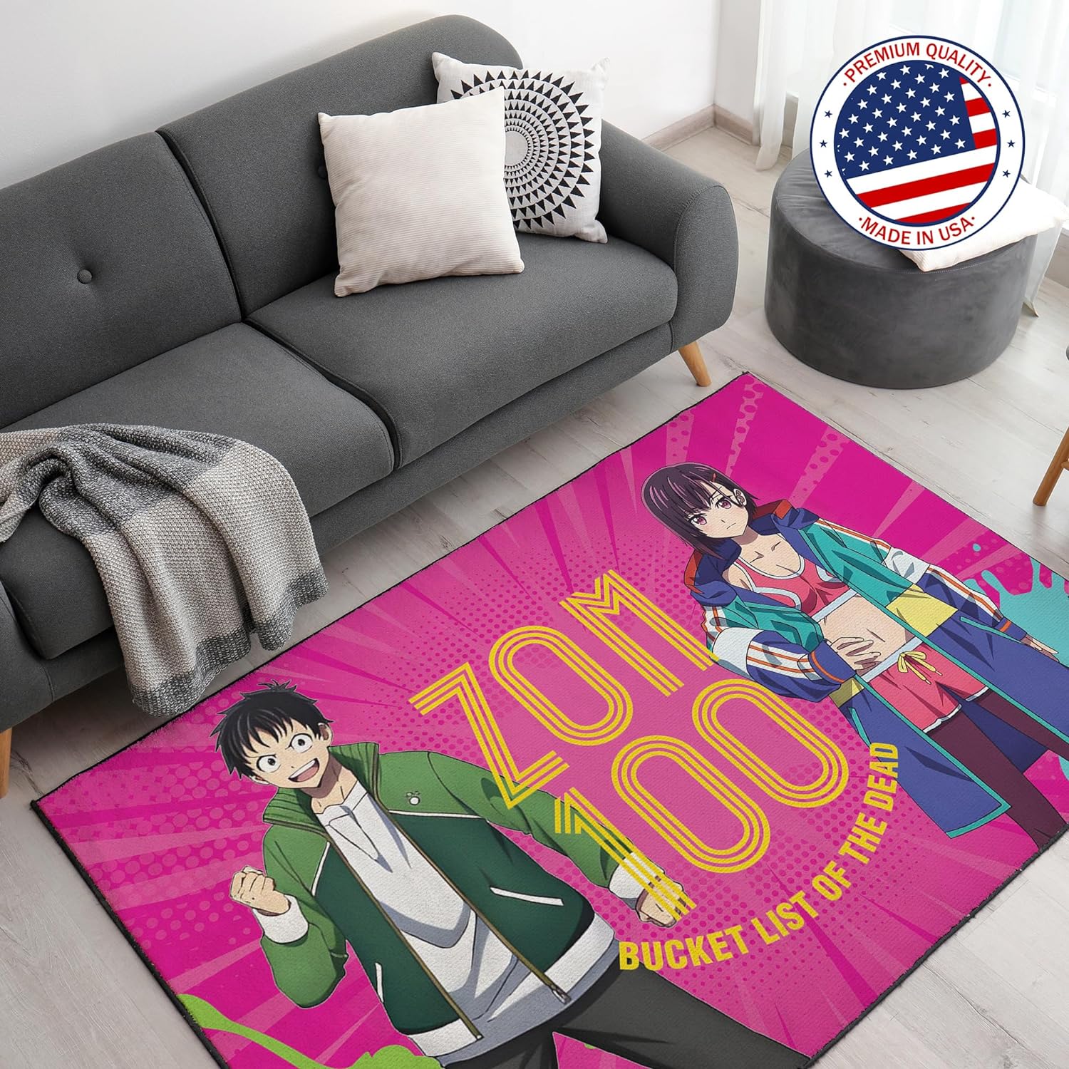 Zoom 100 Gaming Rug - 62x40 inches, Playful Design, Durable Construction