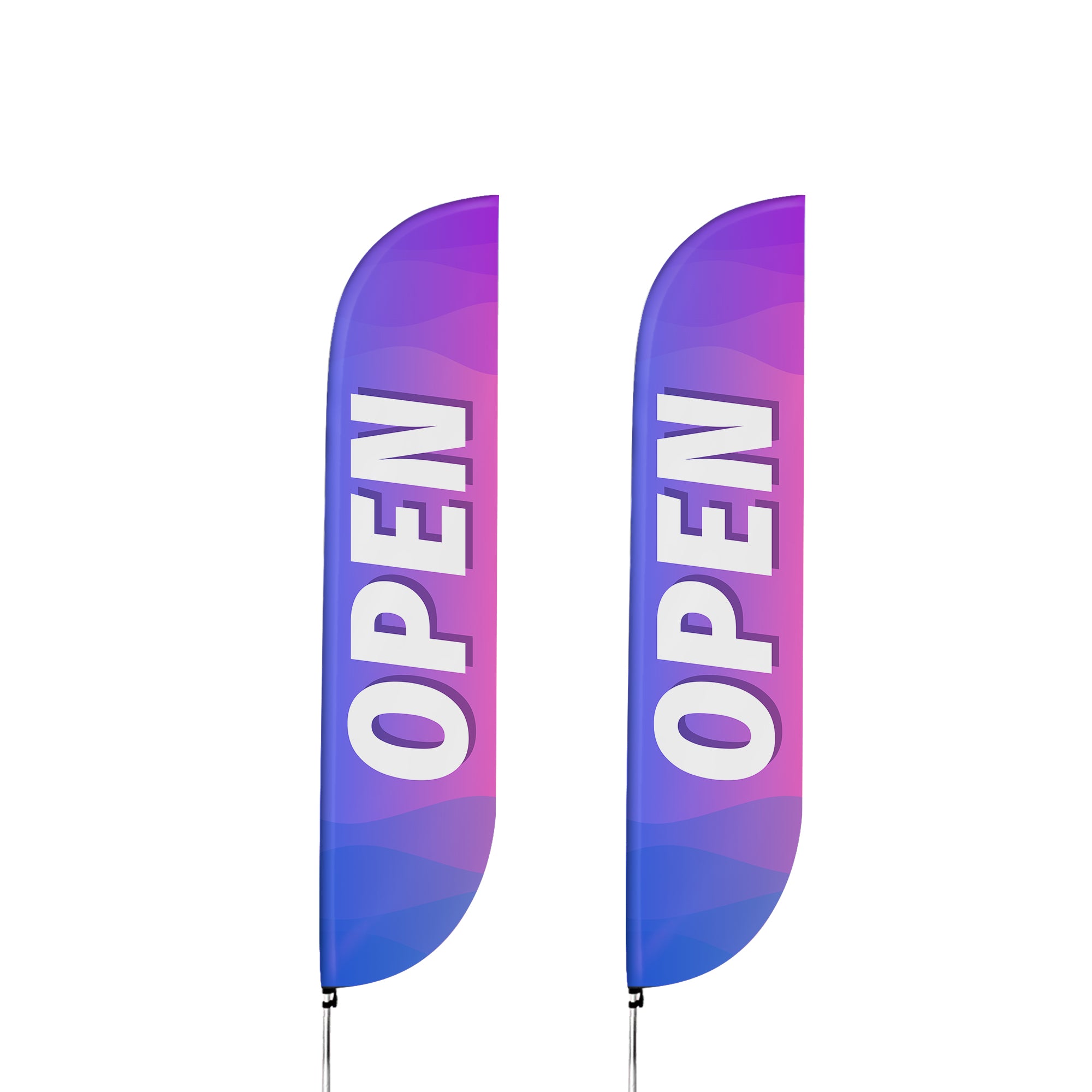 Pink-Purple Open 2 Feather Flags / Swooper Flag