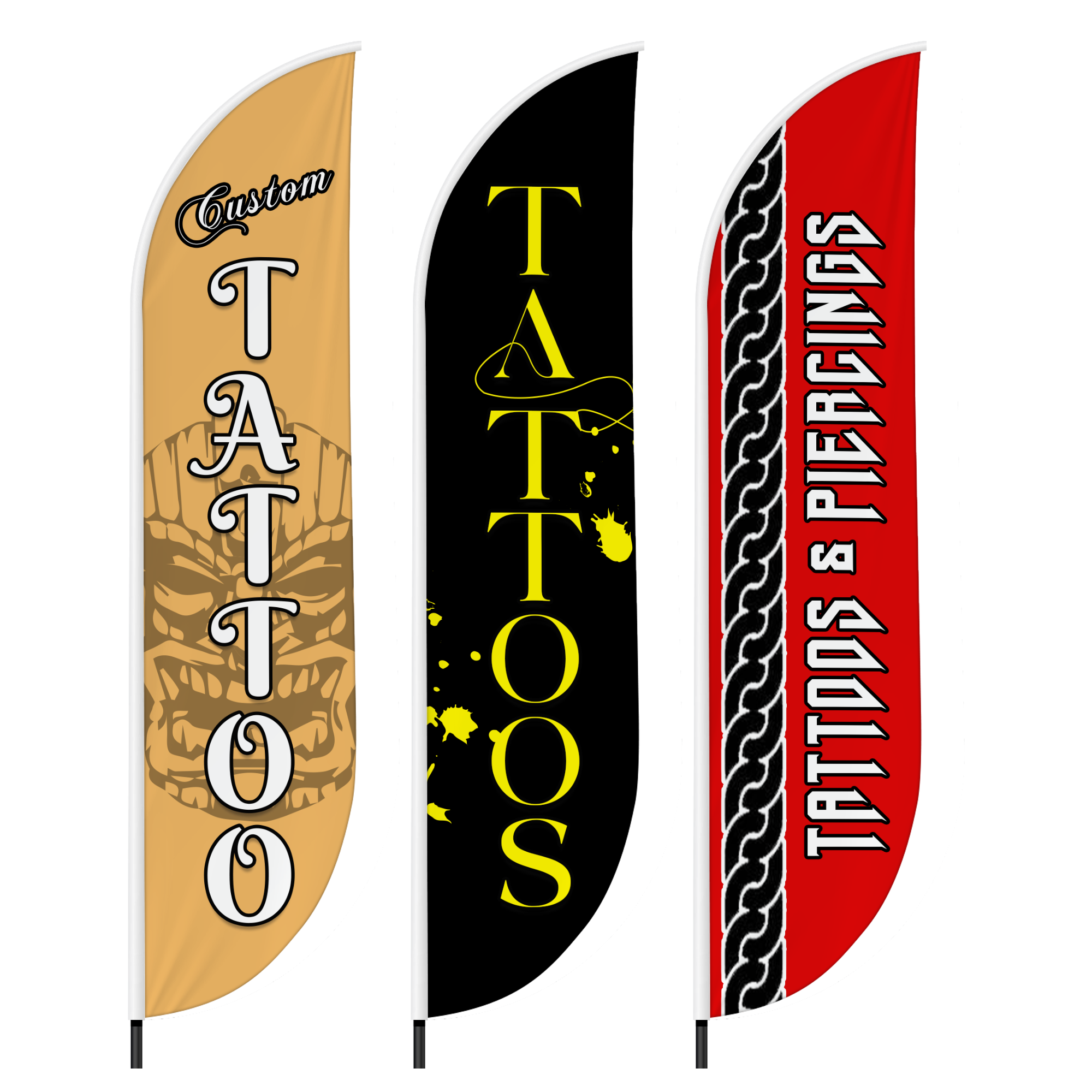 Tattoo Set of 3 Feather Flag only / Swooper Flag only