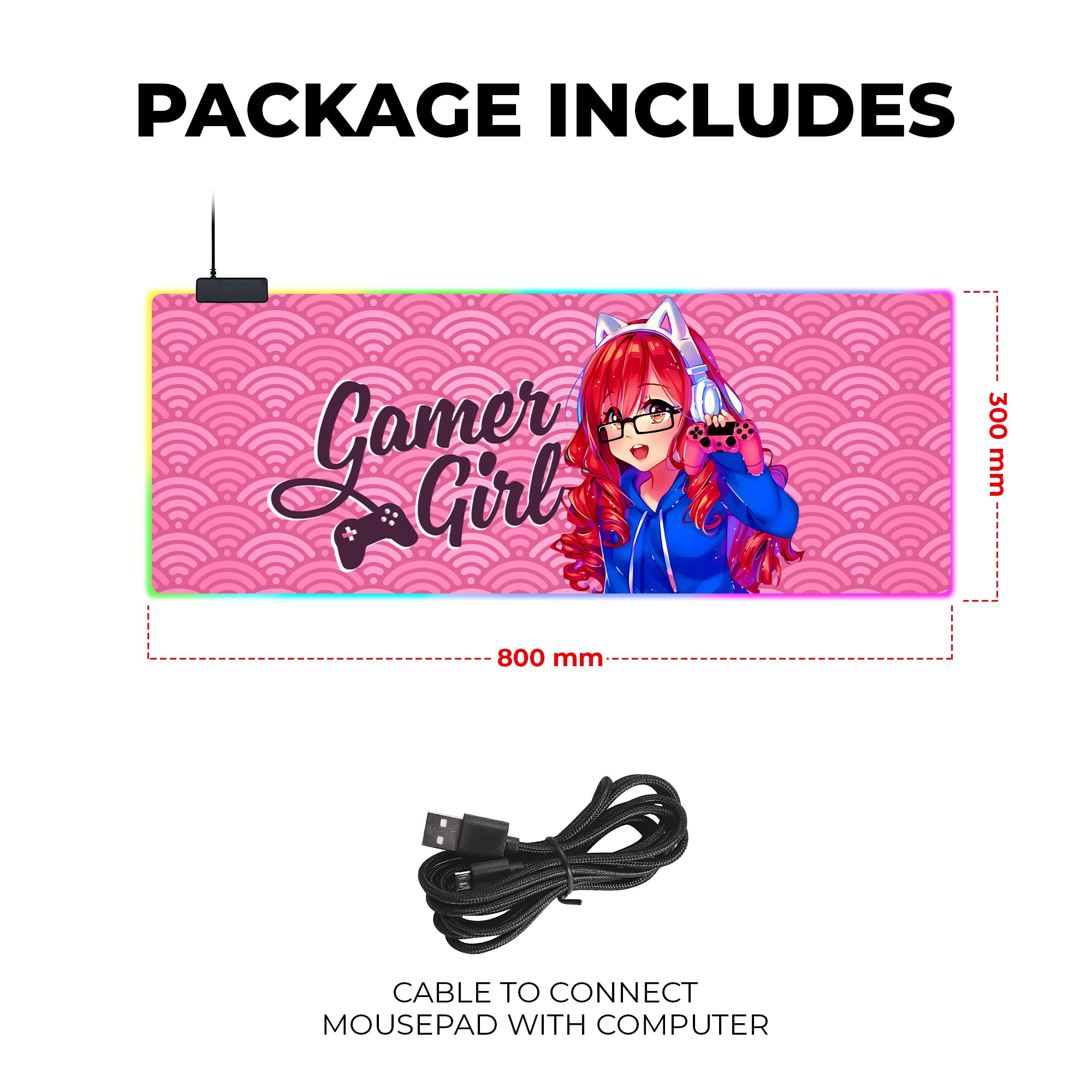 Gamer Girl inspired Custom Gaming Mouse Pad