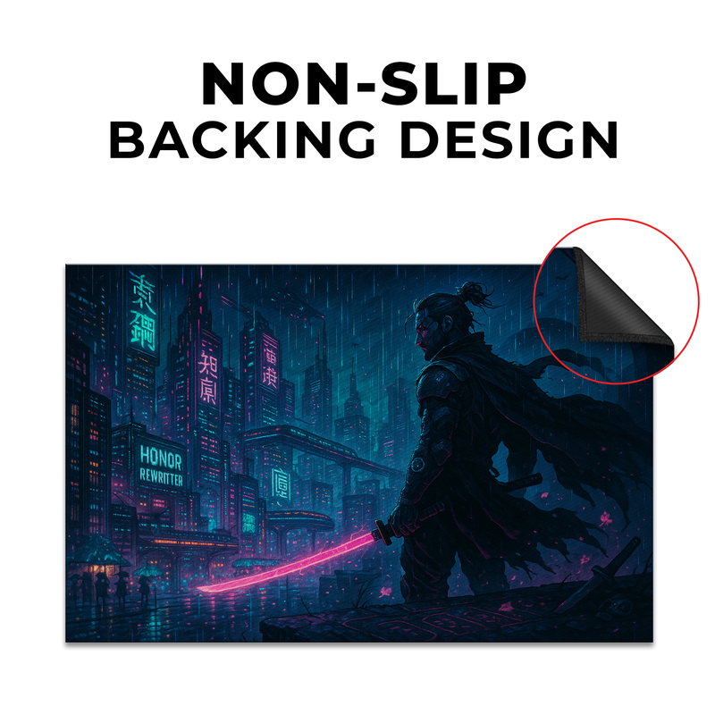 Samurai Cyber Punk Inspired Decor Rug- 62x40 inches
