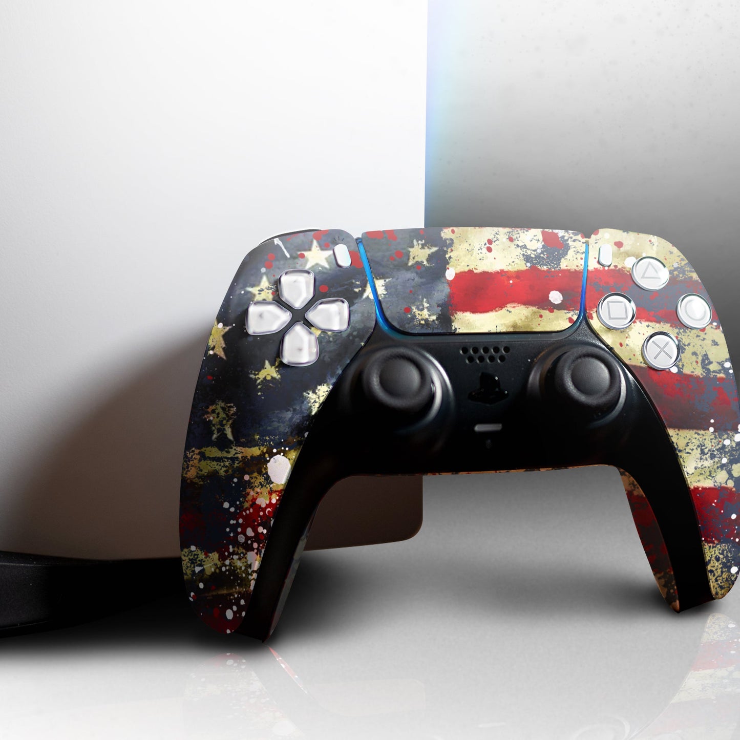 Tattered Flag PS5 Custom Controller Modded Front design