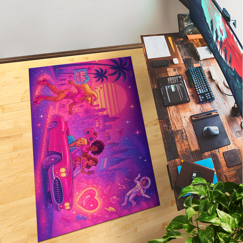 Barbie Inspired Decor Rug- 62x40 inches