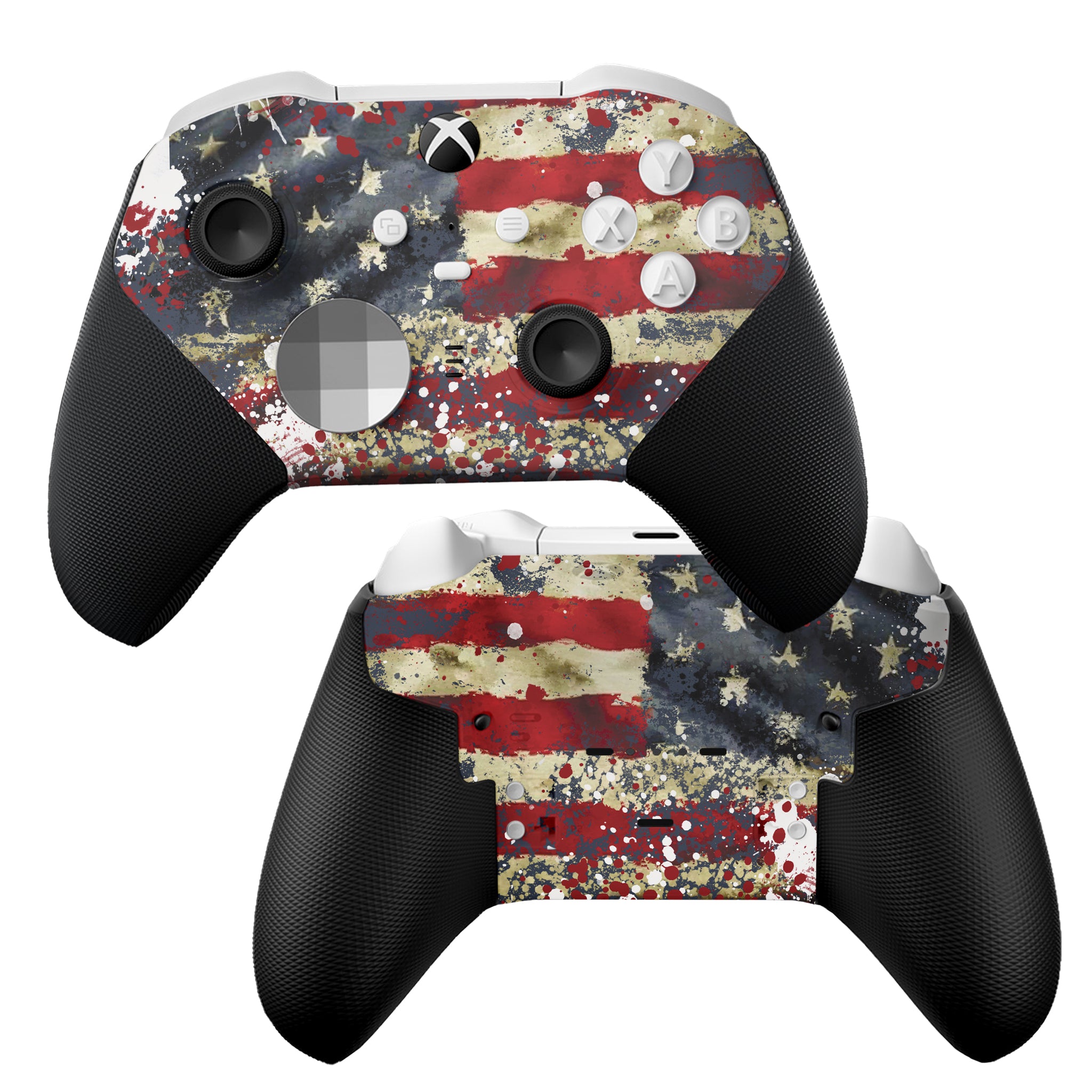 USA Tattered Flag Xbox Elite Controller Series 2 Core Front & Back hydro-dip Only