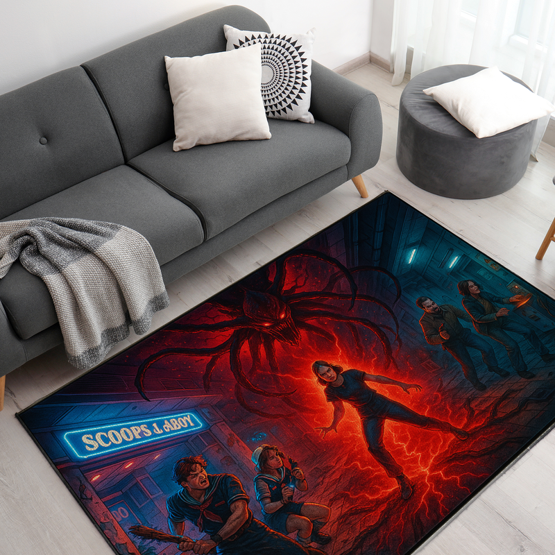 Stranger Things Inspired Decor Rug- 62x40 inches