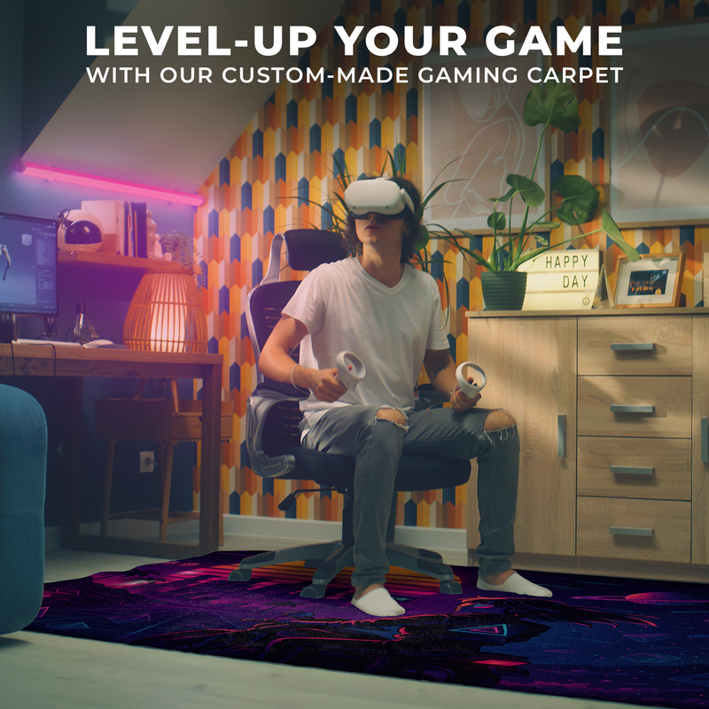 Vapor Wave Neon Inspired Decor Rug- 62x40 inches