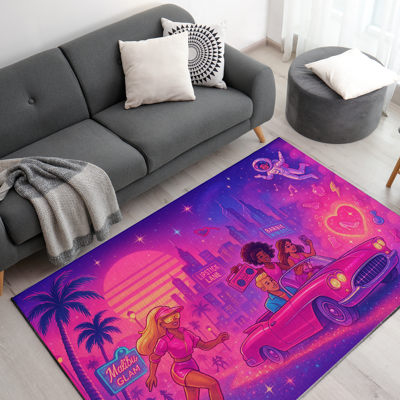 Barbie Inspired Decor Rug- 62x40 inches