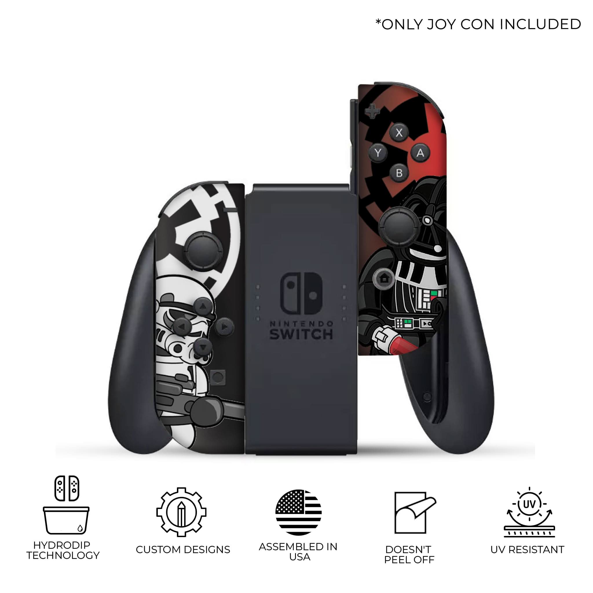 Lego Starwars Nintendo Switch Joycons with Advanced Permanent Hydro-Dip Technology