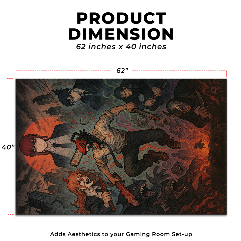 Chainsaw Man Inspired Decor Rug- 62x40 inches