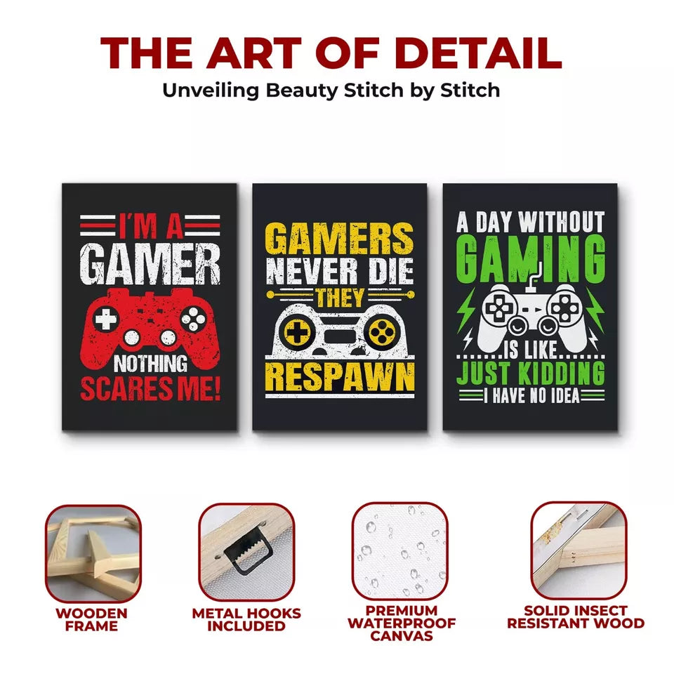 Gamers Never Die Wall Canvas