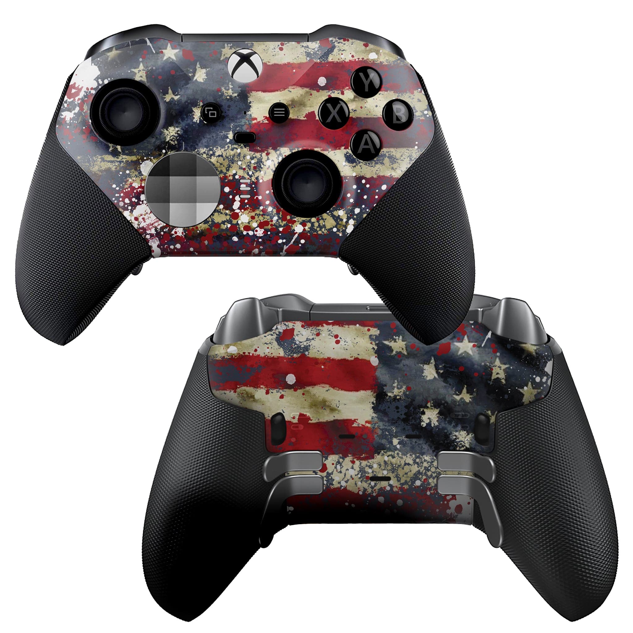 USA Tattered Flag Xbox Elite Series 2 Controller Front & Back hydro-dip Only