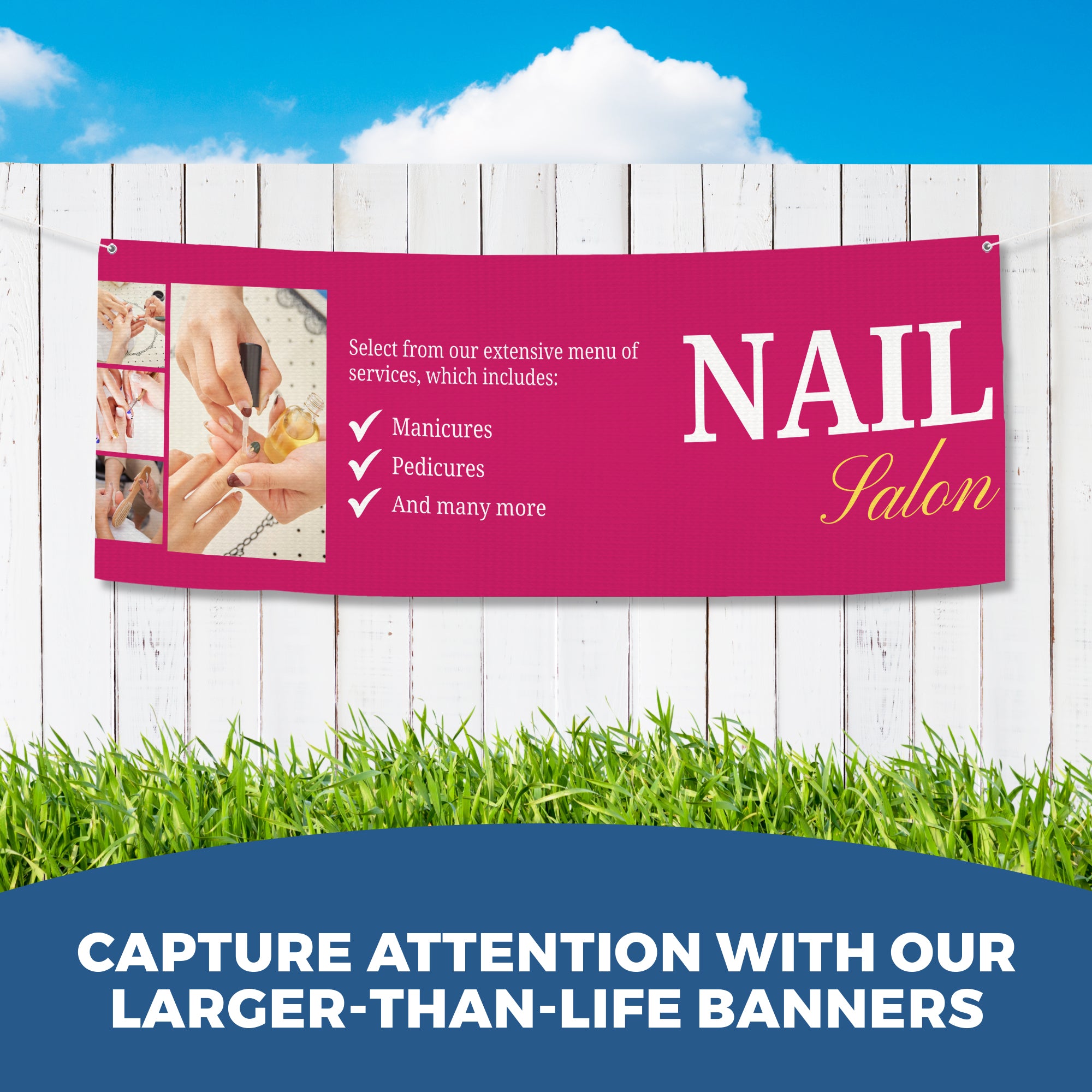 Nail Salon Magenta Large Banner