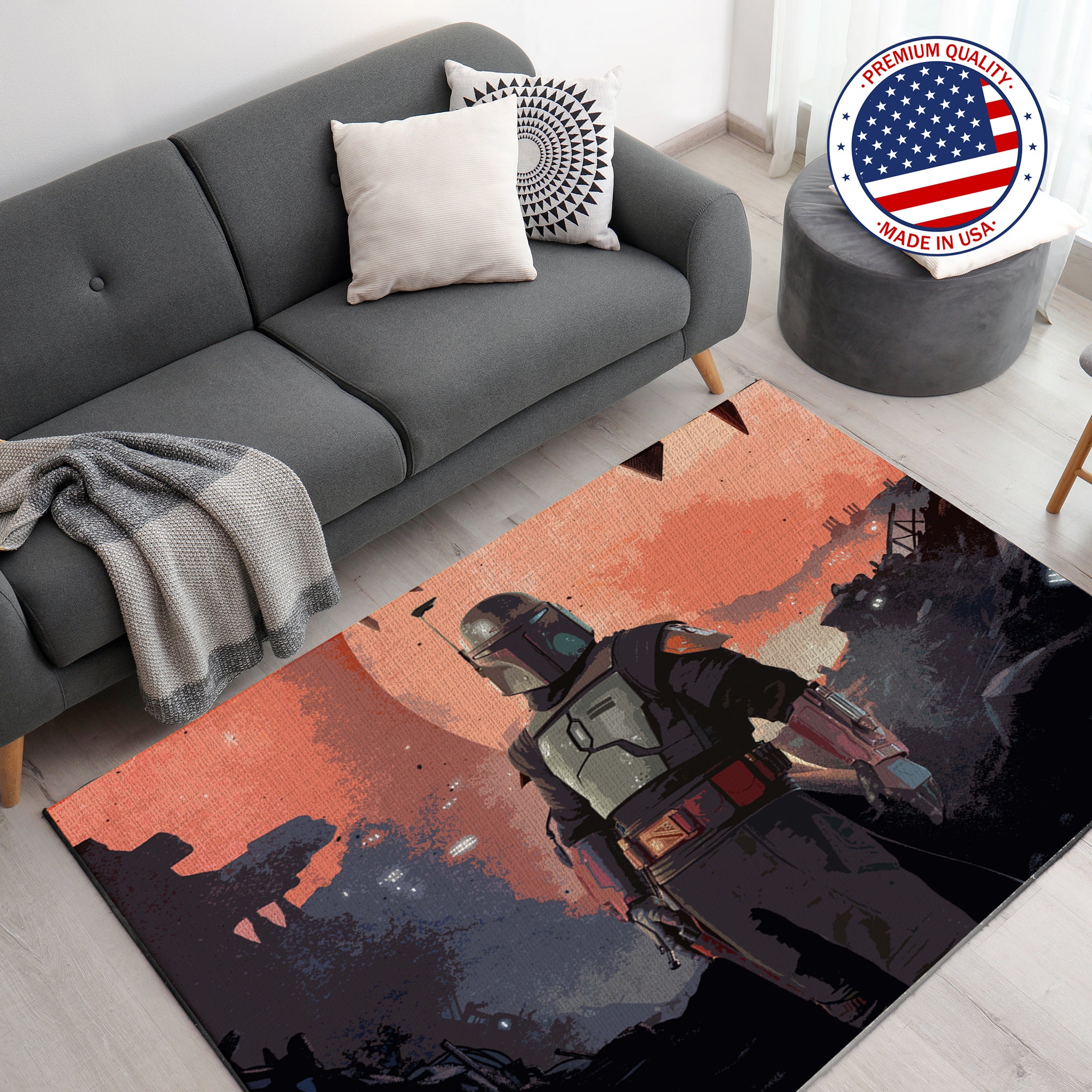 Boba Fett - End of new beginning inspired Gaming Rug - 62x40 inches