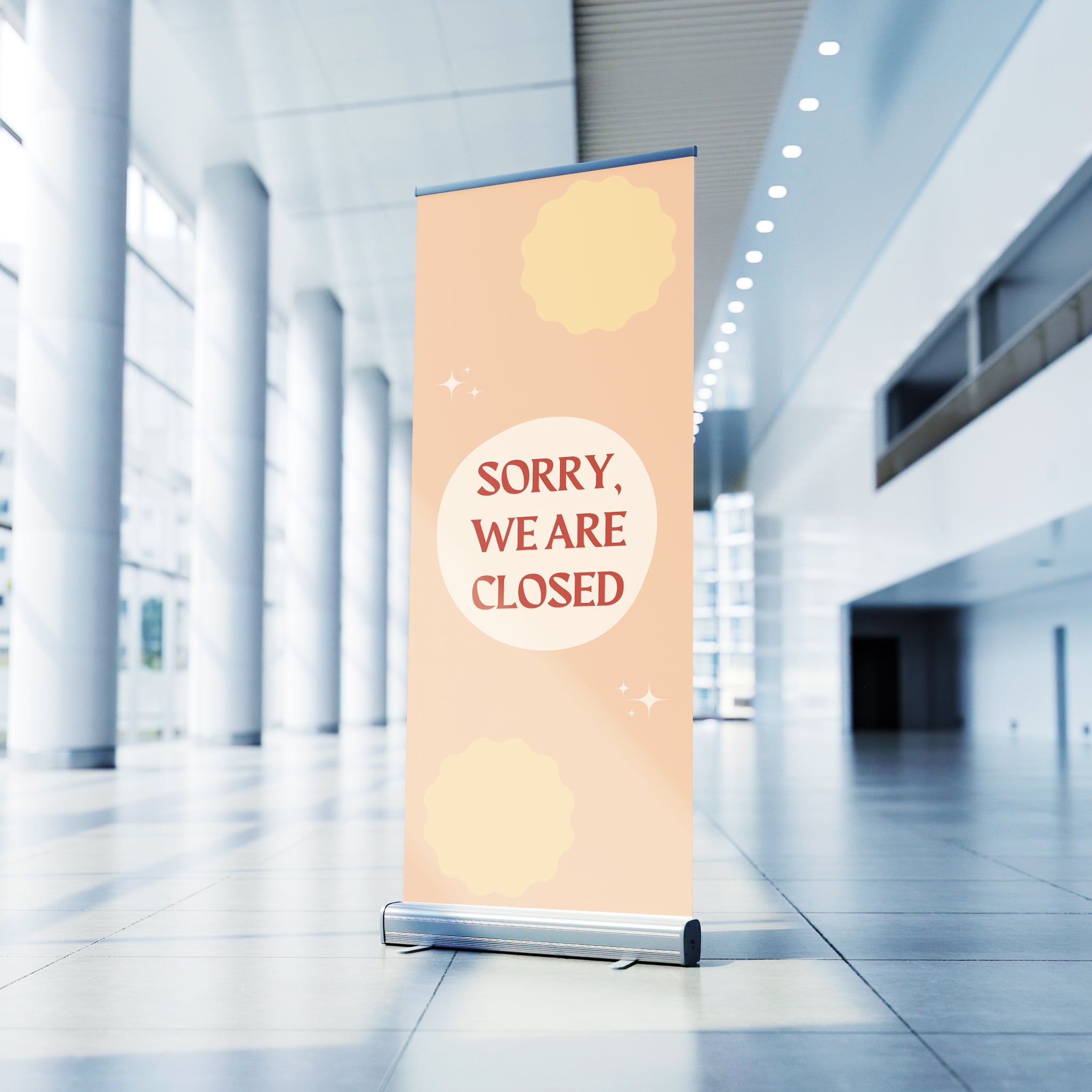 We are closed Retractable Banner