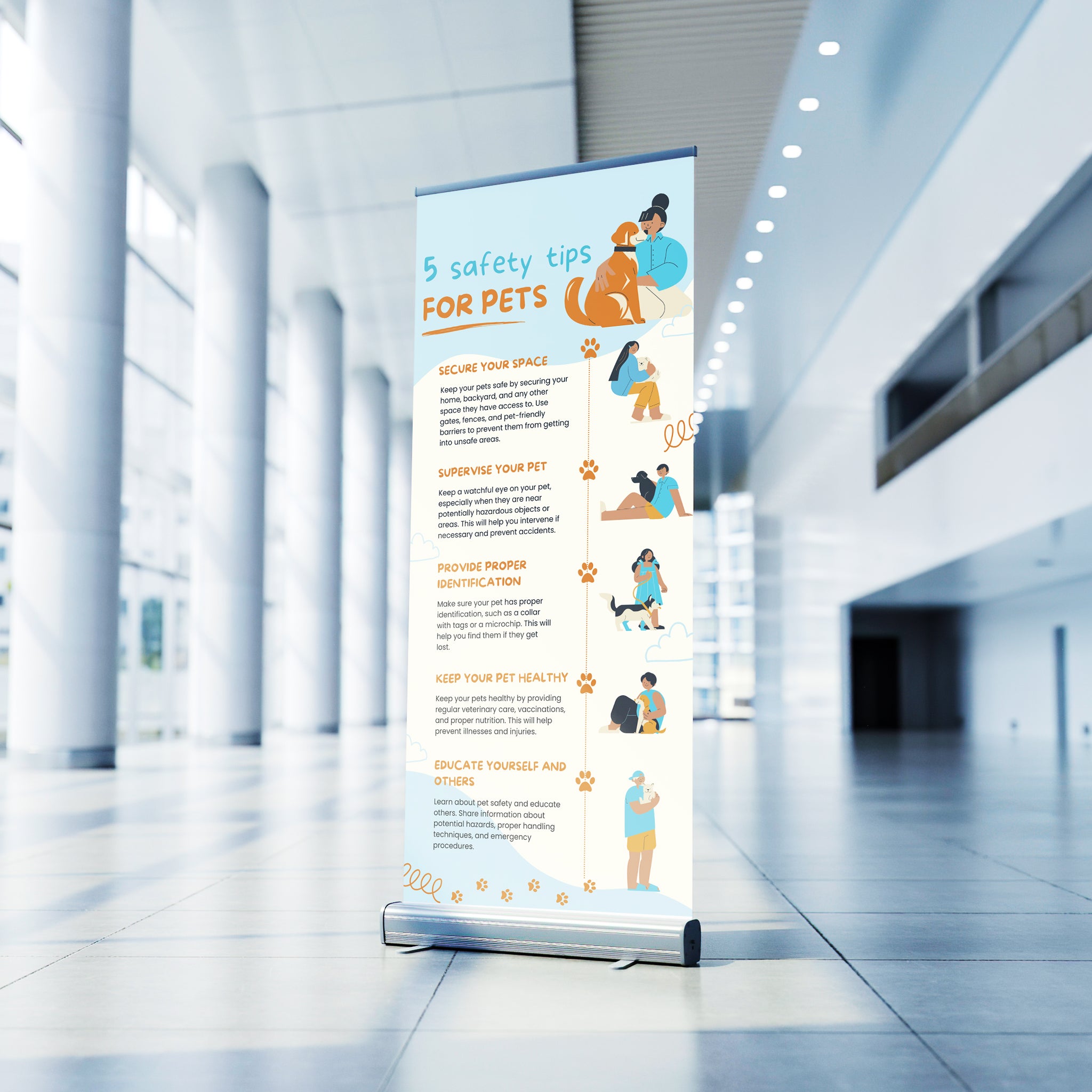 Safety Tips for Pets Retractable Banner