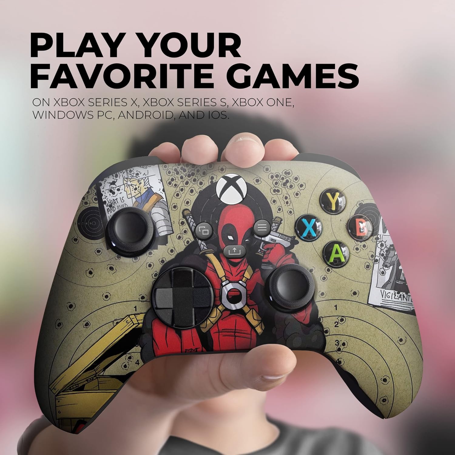 Z Deadpool Headshot Custom Wireless Xbox Controller – Compatible with Xbox One & Series X/S