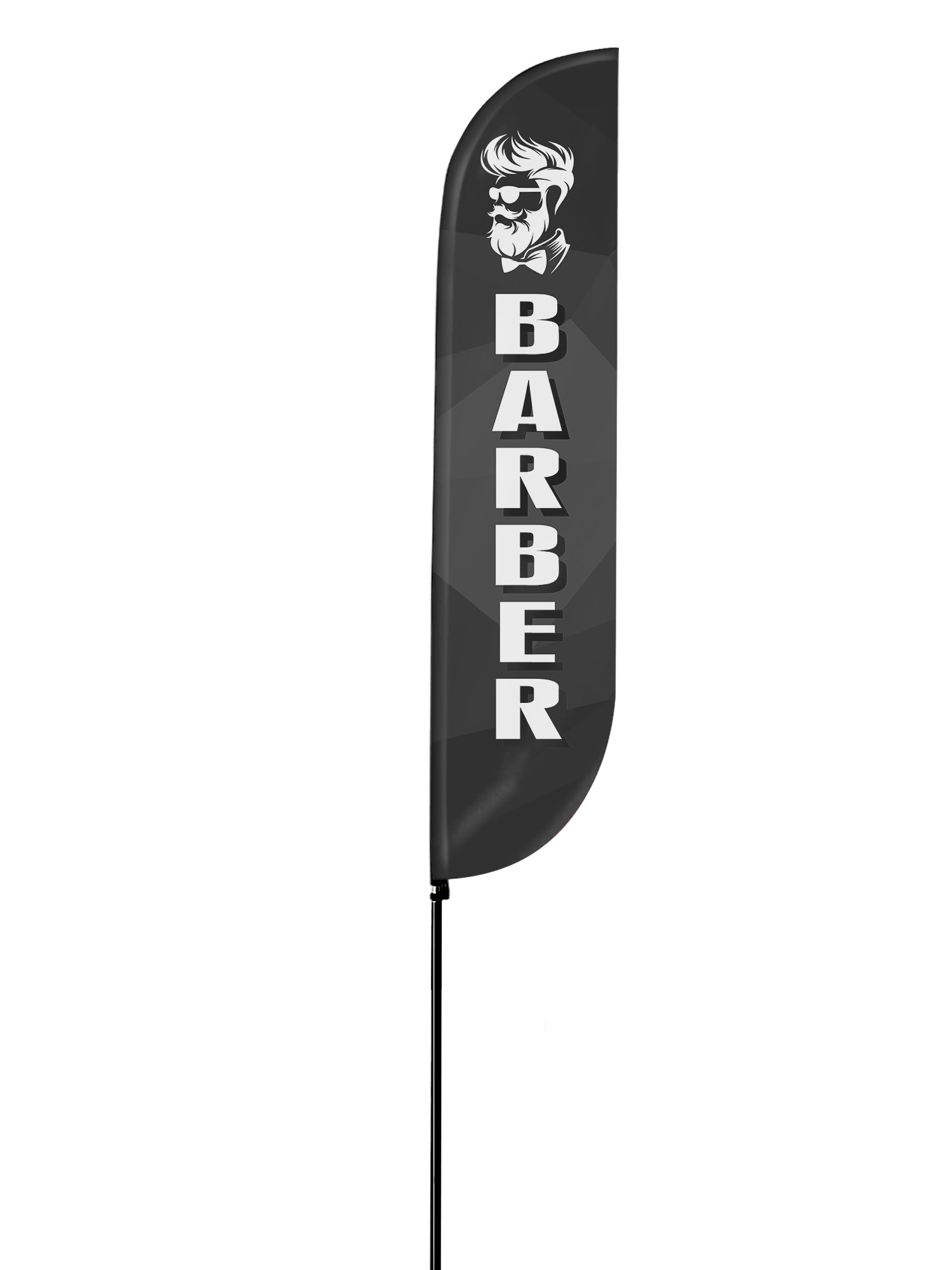 Black Barber Feather Flag  / Swooper Flag