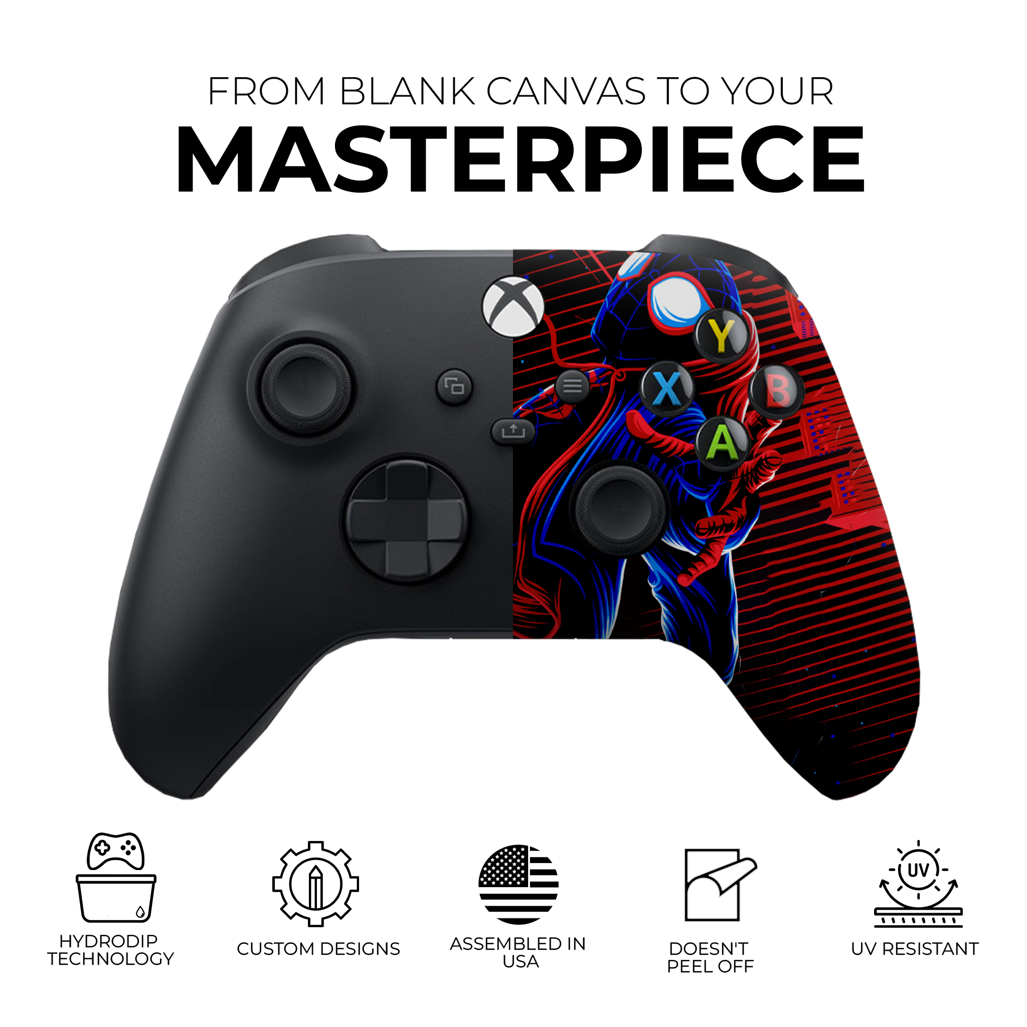 Spiderman inspired Xbox Series X Controller with Charging Station