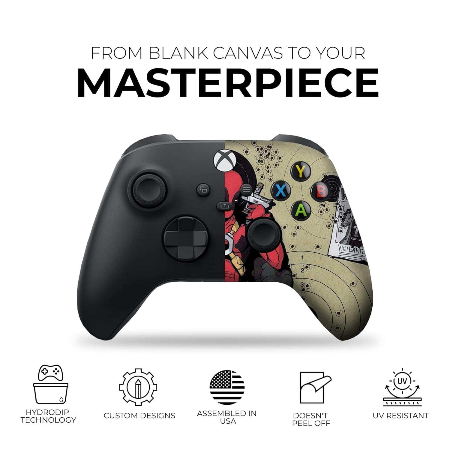 Z Deadpool Headshot Custom Wireless Xbox Controller – Compatible with Xbox One & Series X/S