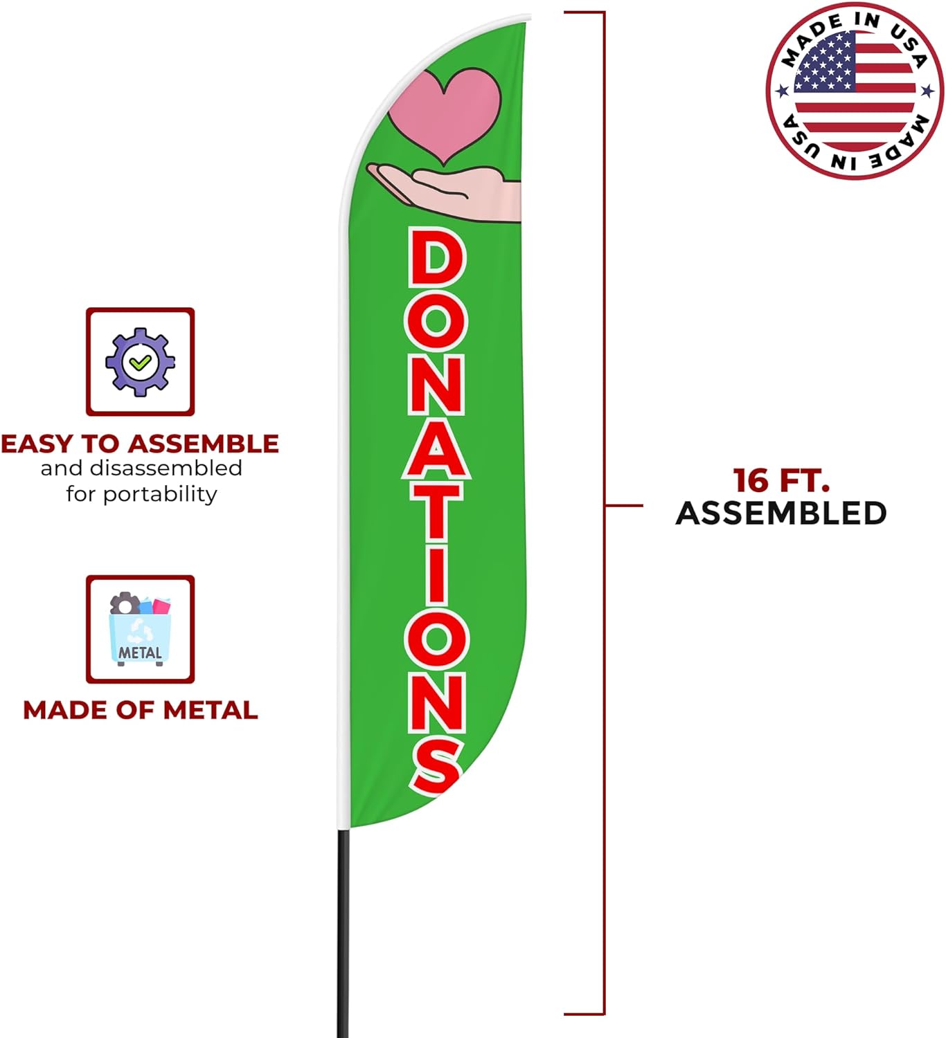 Donations Feather Flag / Swooper Flag