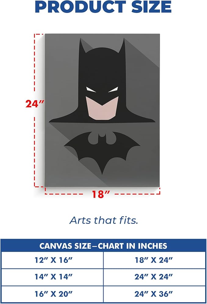 Batman Wall Canvas Set of 1 Set of 1 - 18x24