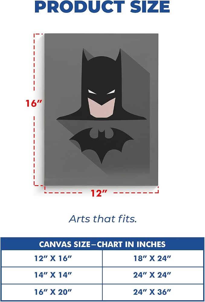 Batman Wall Canvas Set of 1 Set of 1 - 12x16