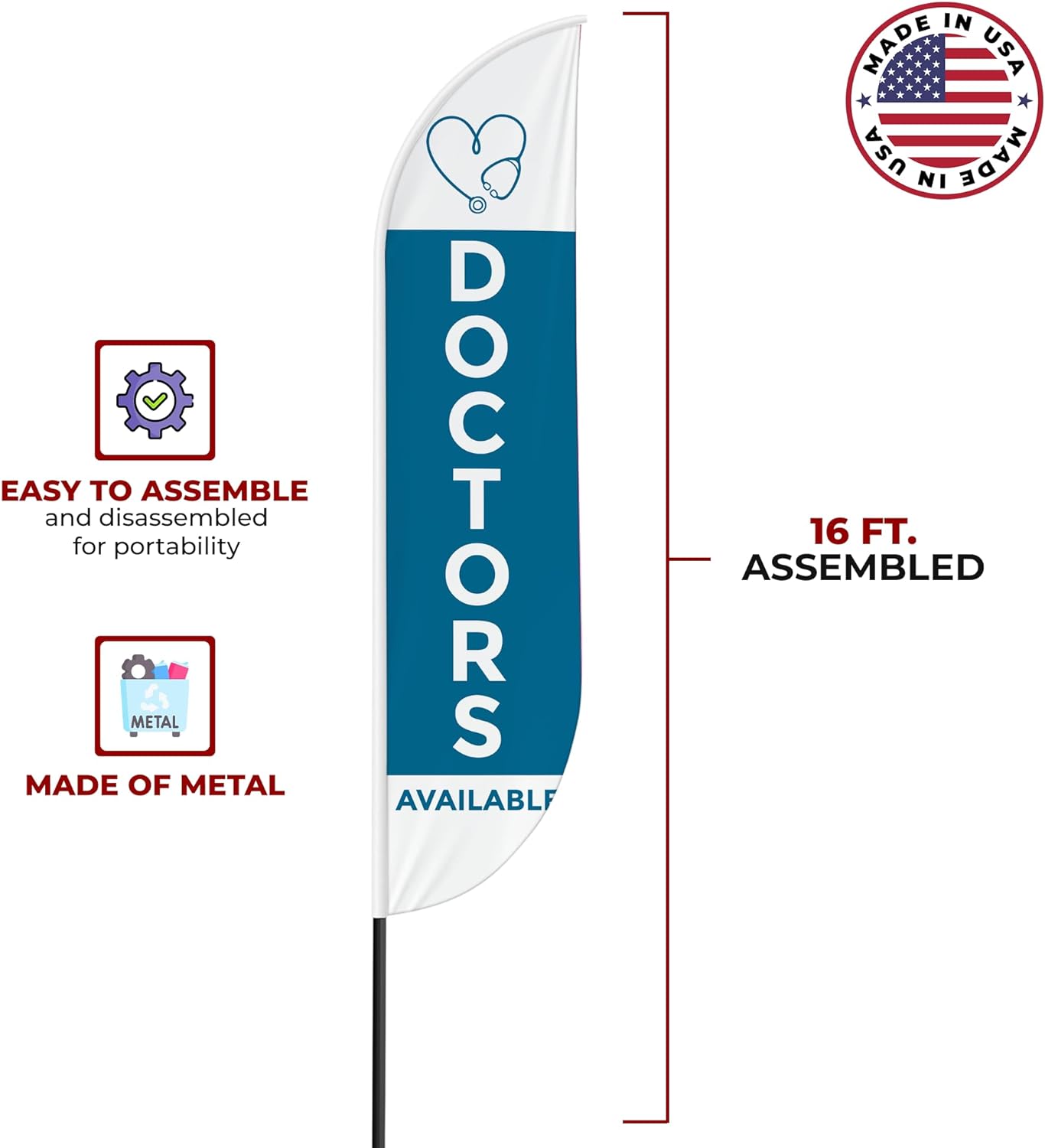 Doctors Available Feather Flag / Swooper Flag