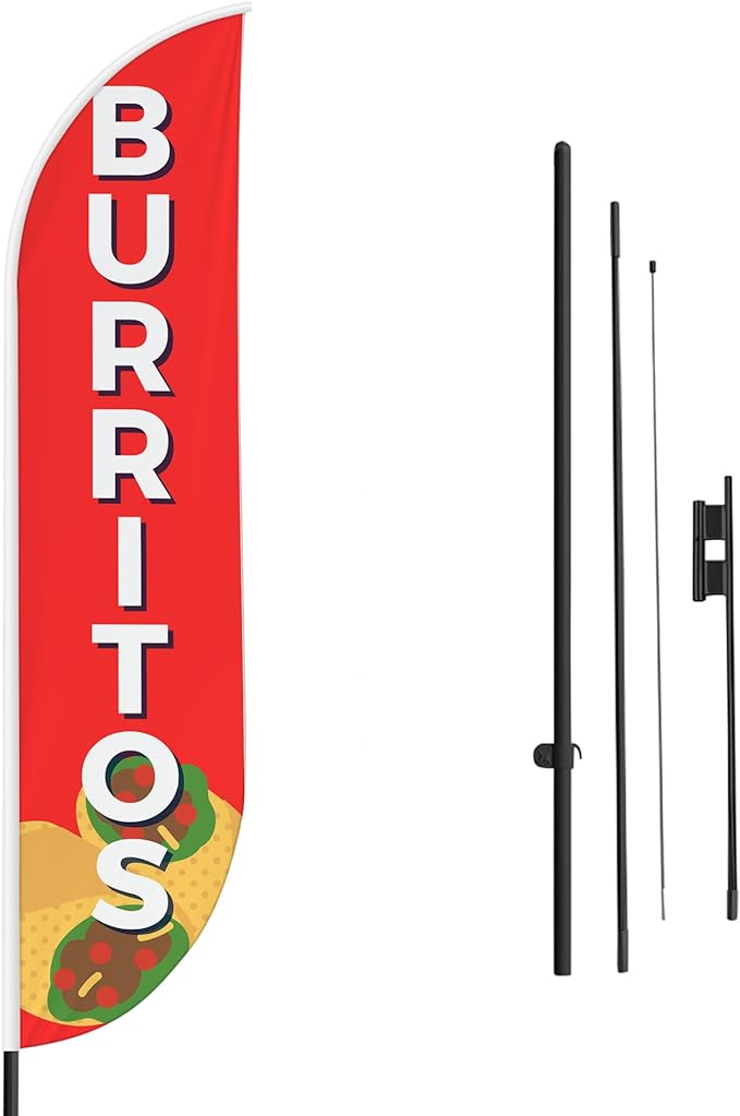 Burritos Feather Flag / Swooper Flag