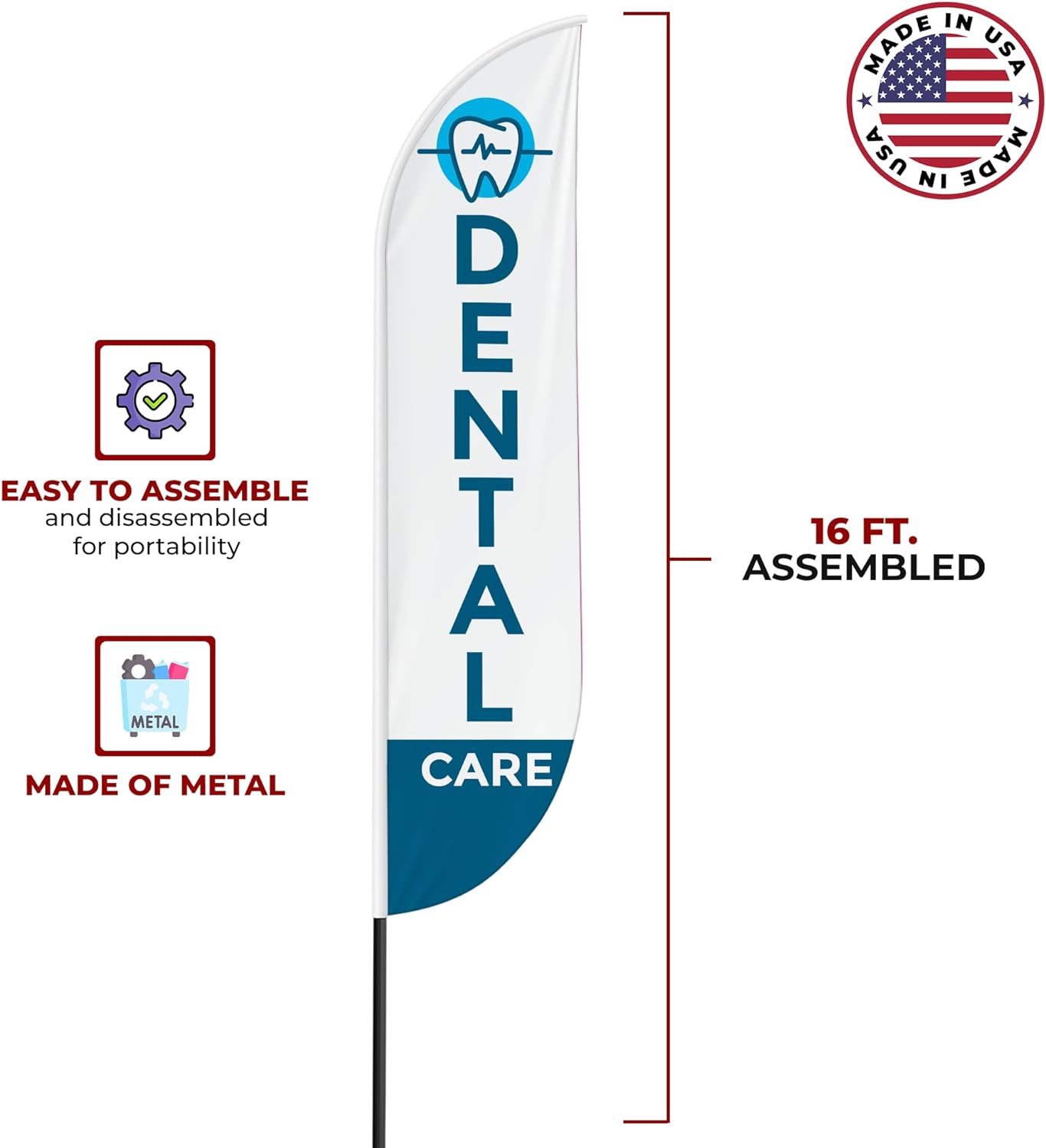 Dental Care Feather Flag / Swooper Flag