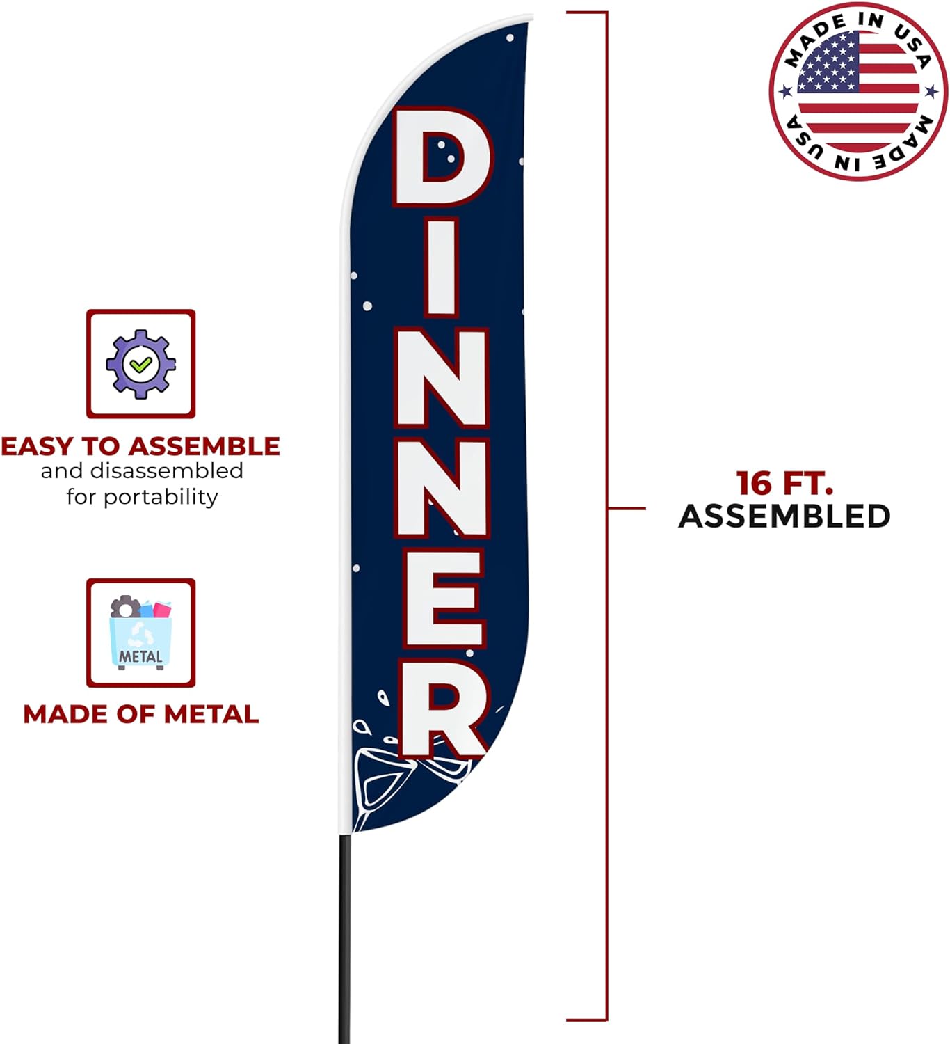 Dinner Feather Flag / Swooper Flag