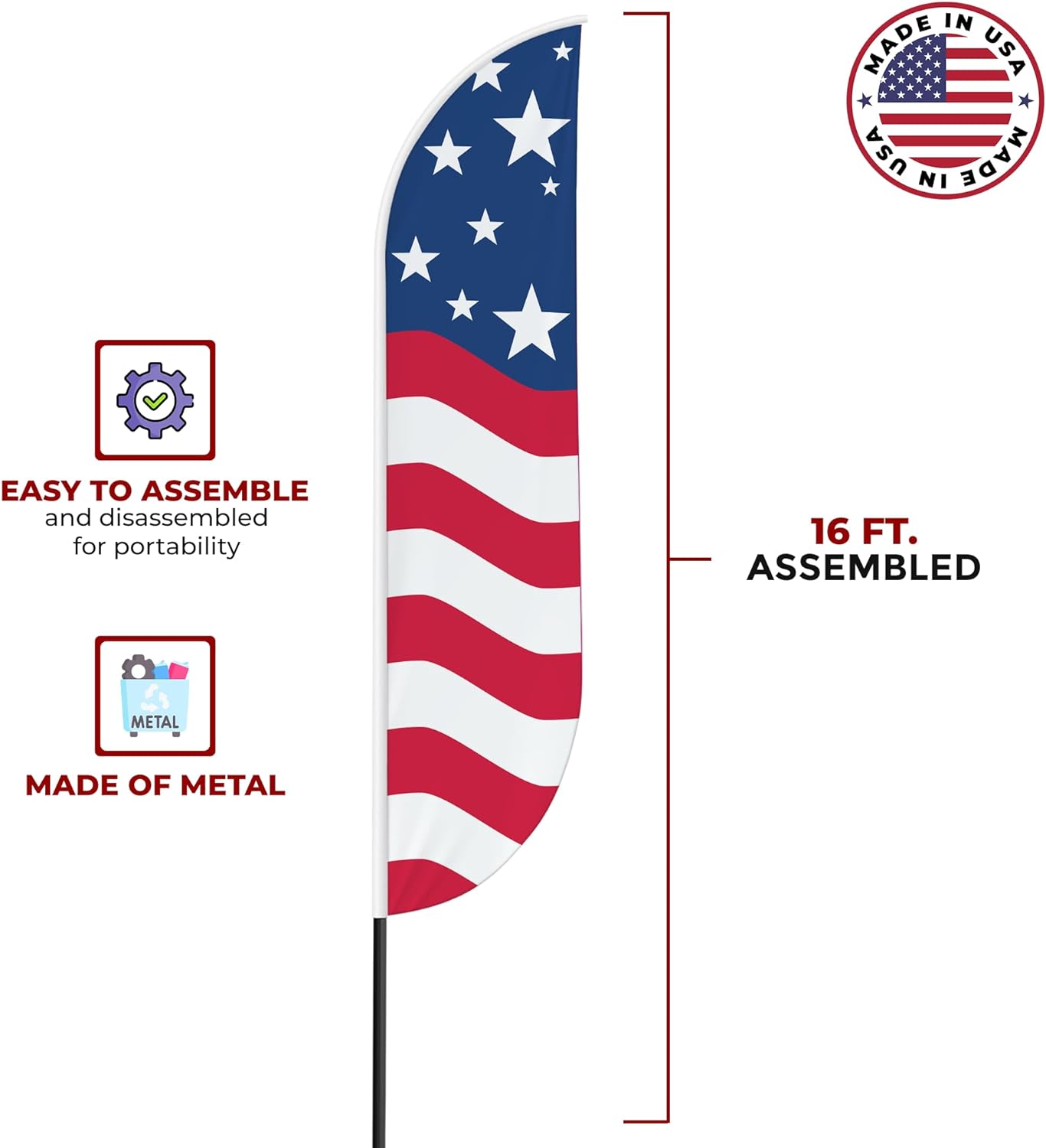 American Glory Stars Feather Flag / Swooper Flag