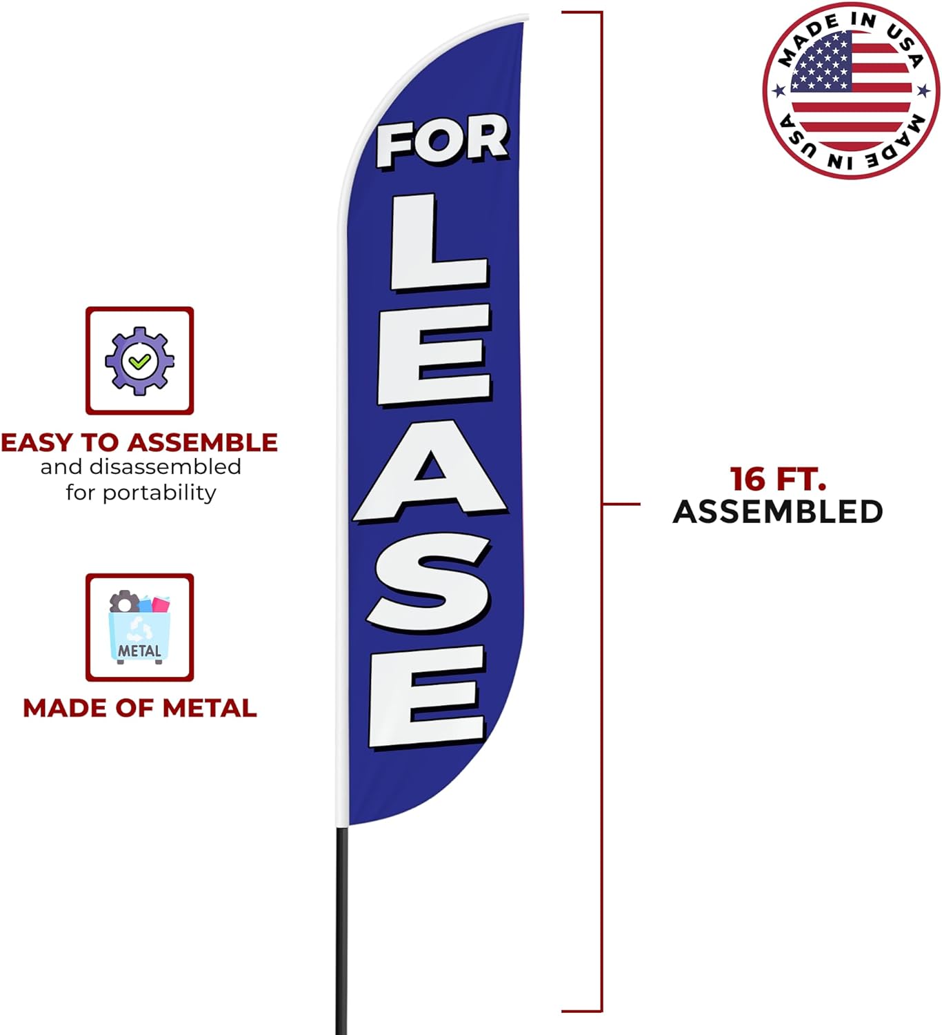 For Lease Feather Flag / Swooper Flag