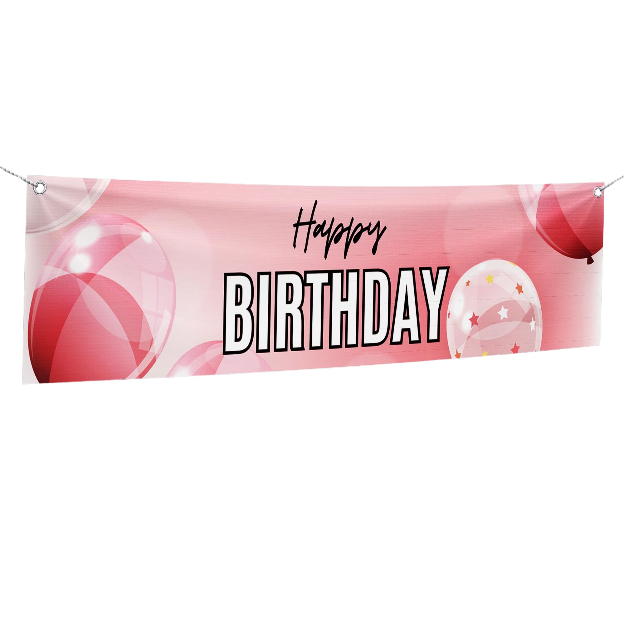 Happy Birthday Pink Large Banner